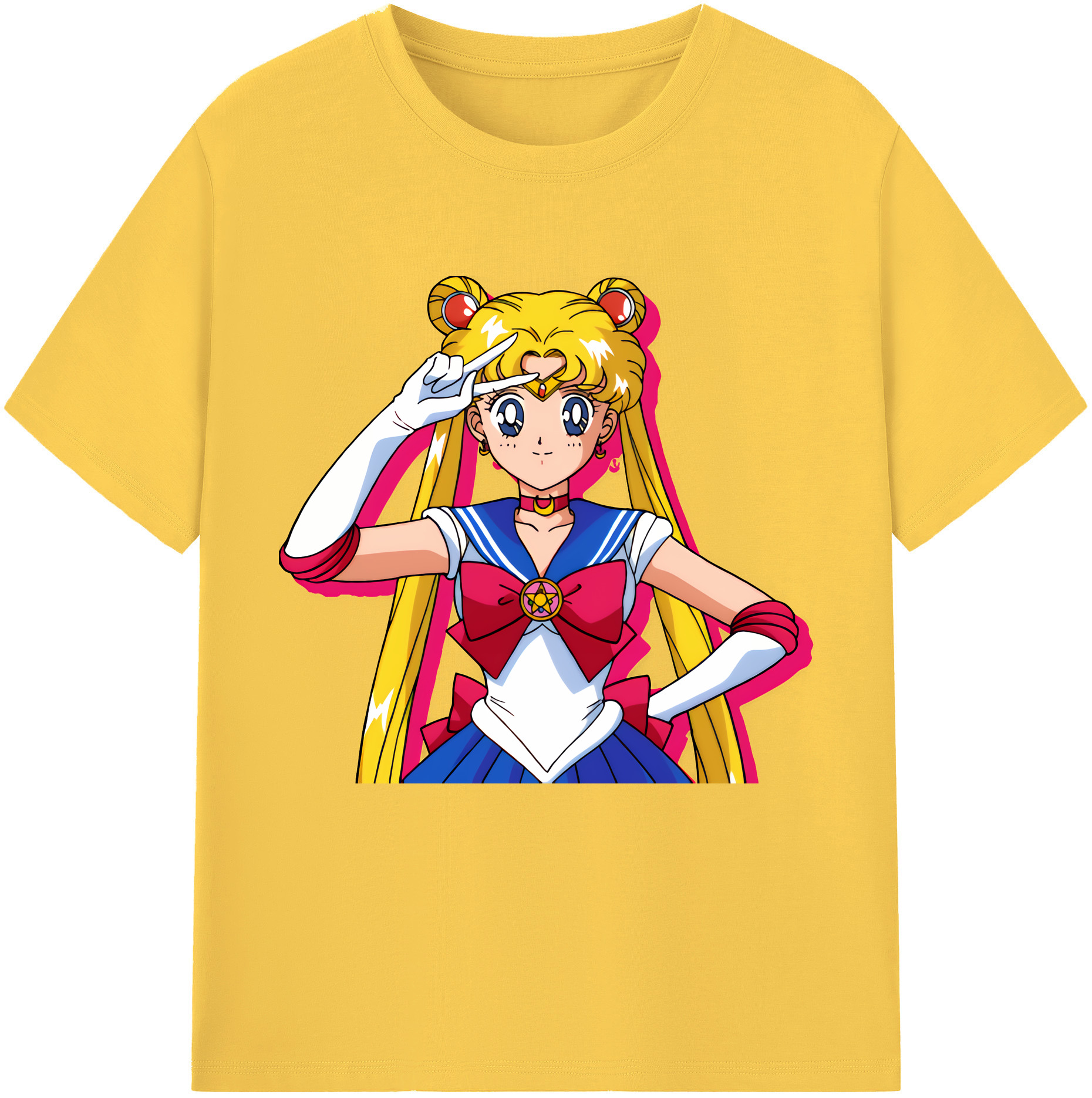 （画像用） 美少女戦士セーラームーン 月野 うさぎ つきの うさぎ Sailor Moon Tsukino Usagi 綿100％半袖Tシャツ（フロントプリント）