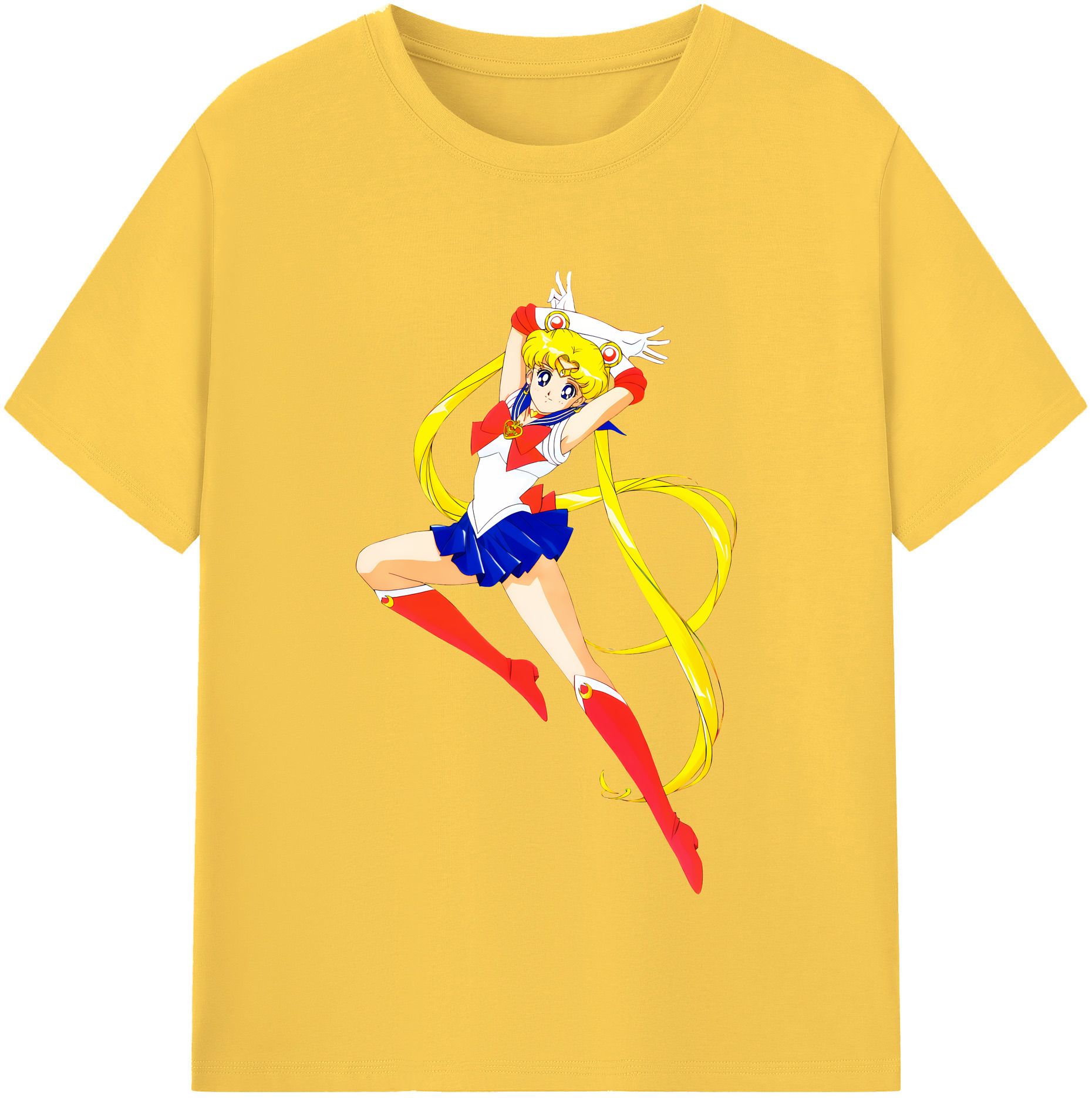 （画像用） 美少女戦士セーラームーン 月野 うさぎ つきの うさぎ Sailor Moon Tsukino Usagi 綿100％半袖Tシャツ（フロントプリント）