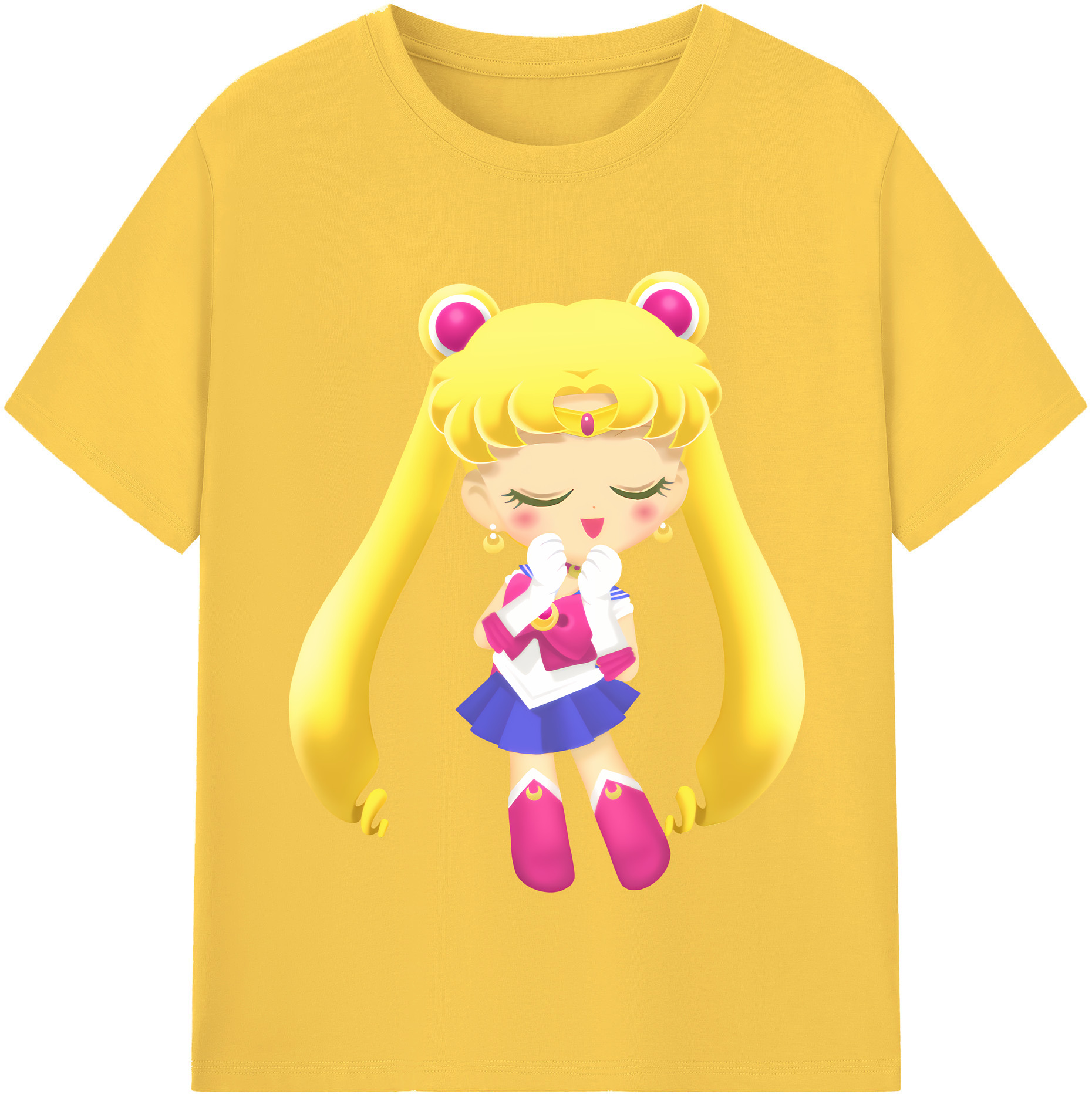 （画像用） 美少女戦士セーラームーン 月野 うさぎ つきの うさぎ Sailor Moon Tsukino Usagi 綿100％半袖Tシャツ（フロントプリント）