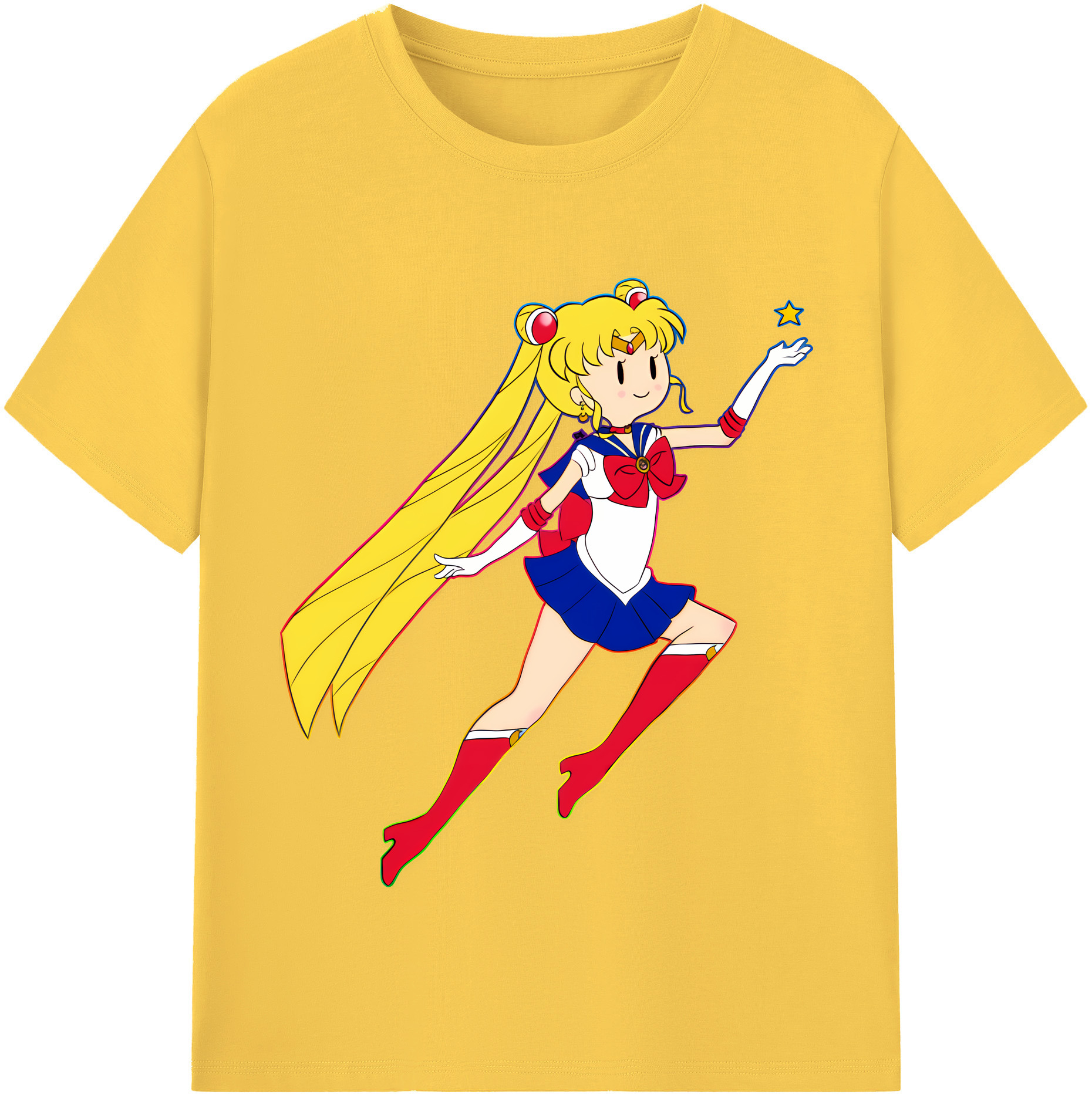 （画像用） 美少女戦士セーラームーン 月野 うさぎ つきの うさぎ Sailor Moon Tsukino Usagi 綿100％半袖Tシャツ（フロントプリント）