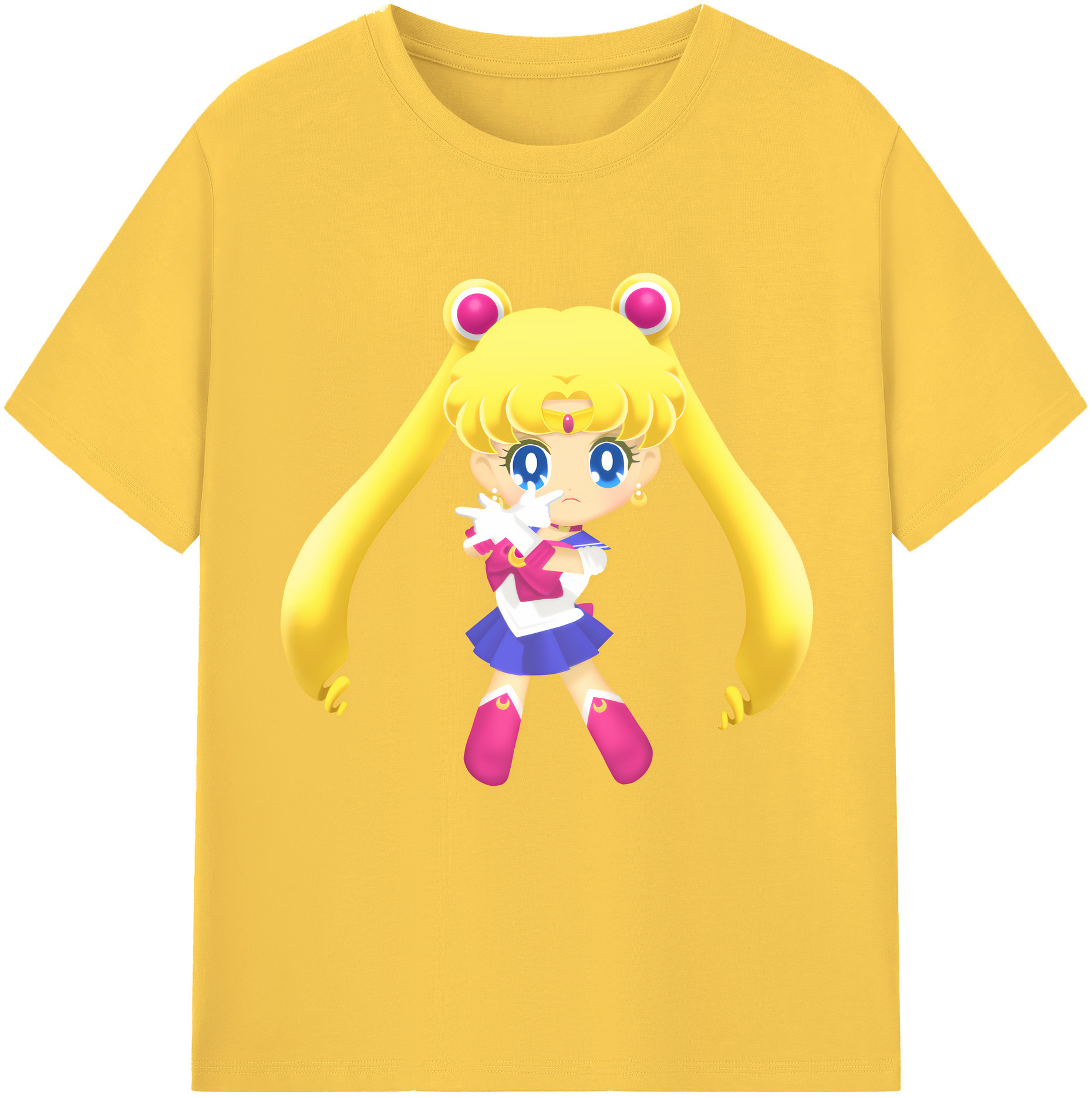 （画像用） 美少女戦士セーラームーン 月野 うさぎ つきの うさぎ Sailor Moon Tsukino Usagi 綿100％半袖Tシャツ（フロントプリント）