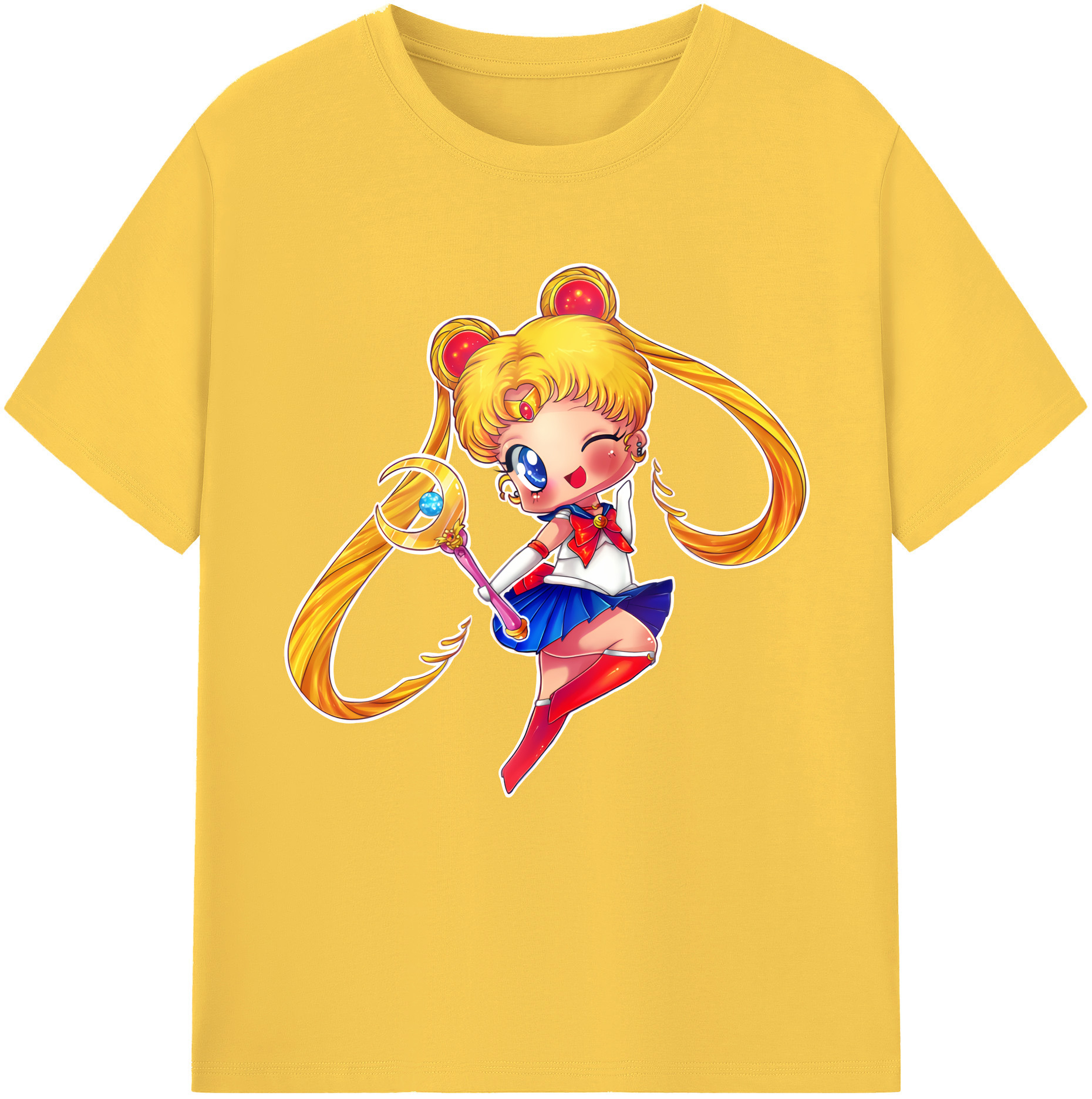（画像用） 美少女戦士セーラームーン 月野 うさぎ つきの うさぎ Sailor Moon Tsukino Usagi 綿100％半袖Tシャツ（フロントプリント）