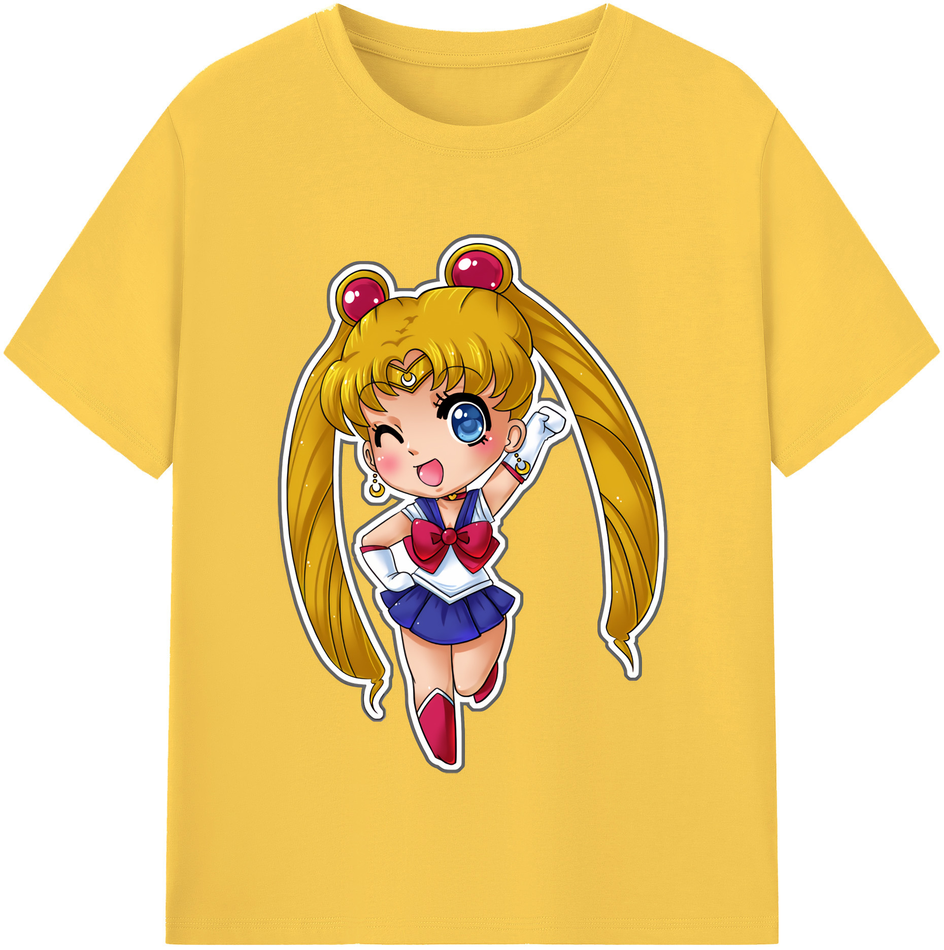（画像用） 美少女戦士セーラームーン 月野 うさぎ つきの うさぎ Sailor Moon Tsukino Usagi 綿100％半袖Tシャツ（フロントプリント）