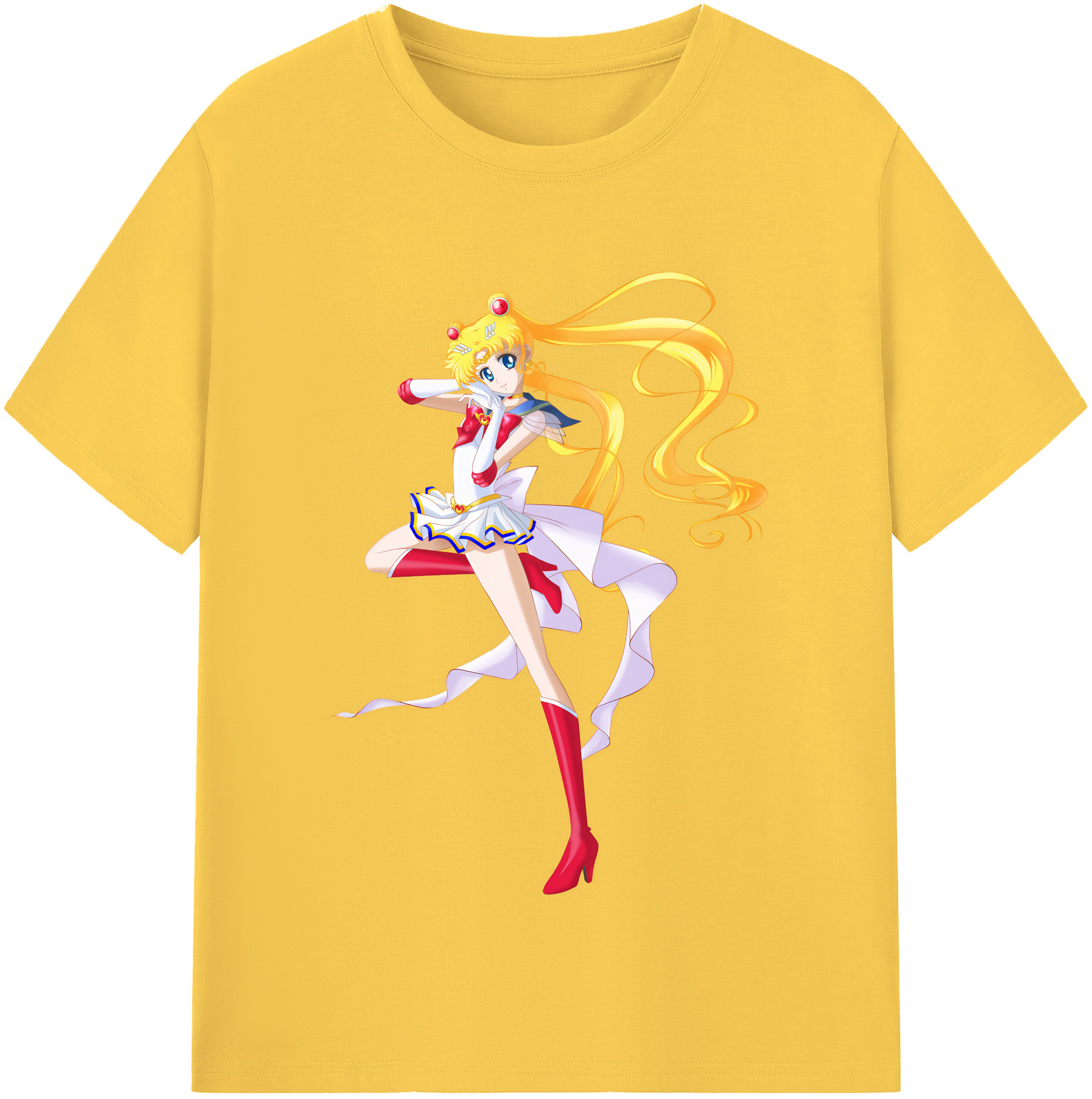 （画像用） 美少女戦士セーラームーン 月野 うさぎ つきの うさぎ Sailor Moon Tsukino Usagi 綿100％半袖Tシャツ（フロントプリント）