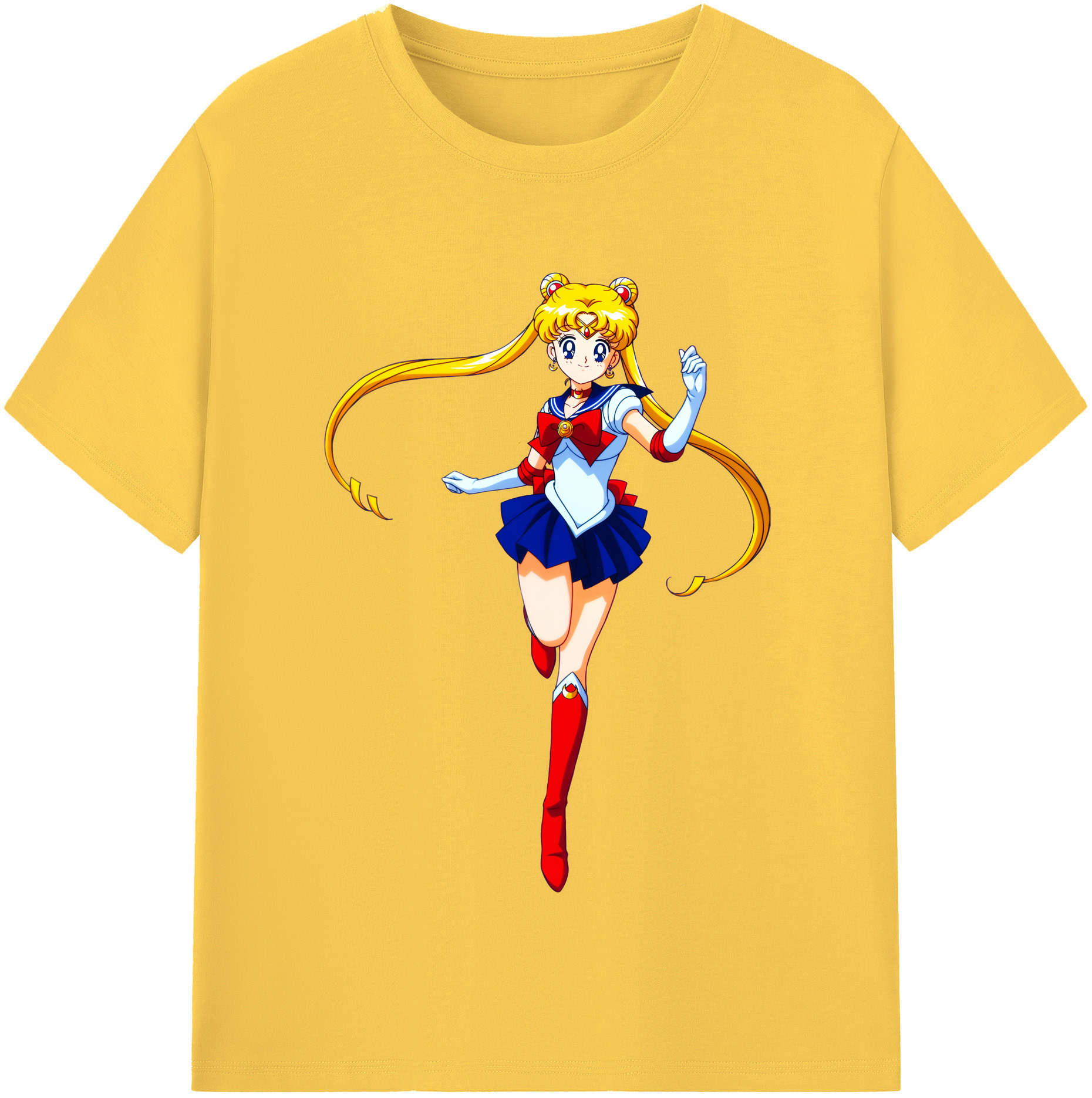 （画像用） 美少女戦士セーラームーン 月野 うさぎ つきの うさぎ Sailor Moon Tsukino Usagi 綿100％半袖Tシャツ（フロントプリント）
