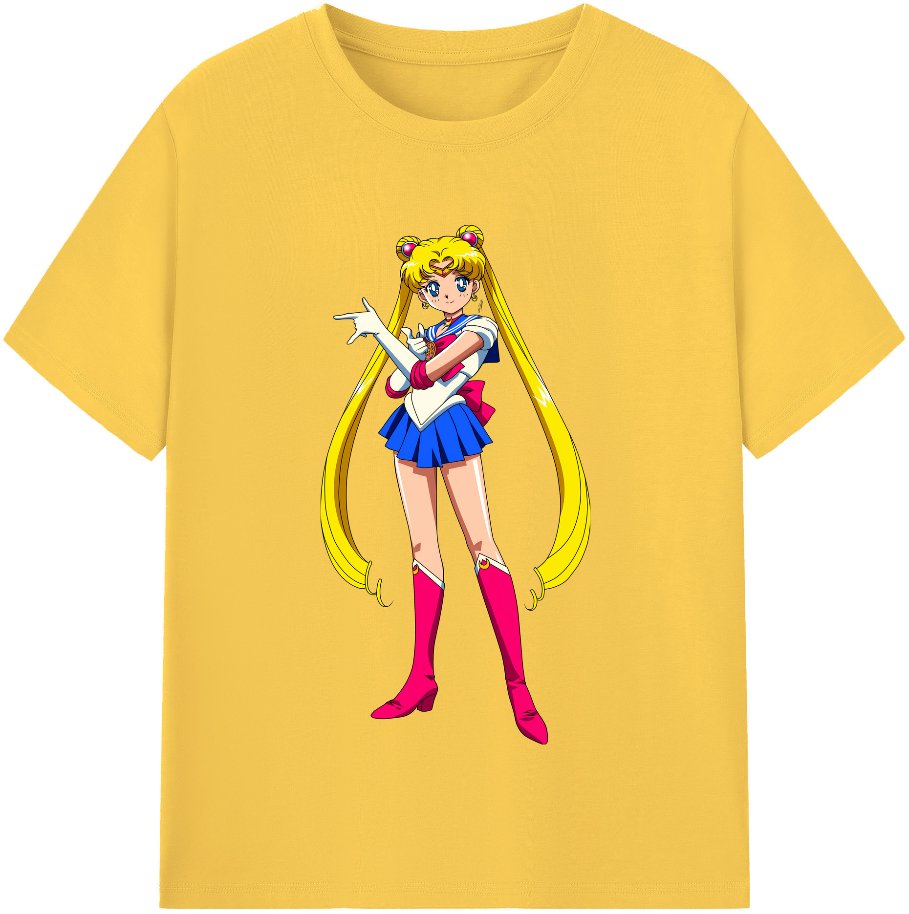 （画像用） 美少女戦士セーラームーン 月野 うさぎ つきの うさぎ Sailor Moon Tsukino Usagi 綿100％半袖Tシャツ（フロントプリント）