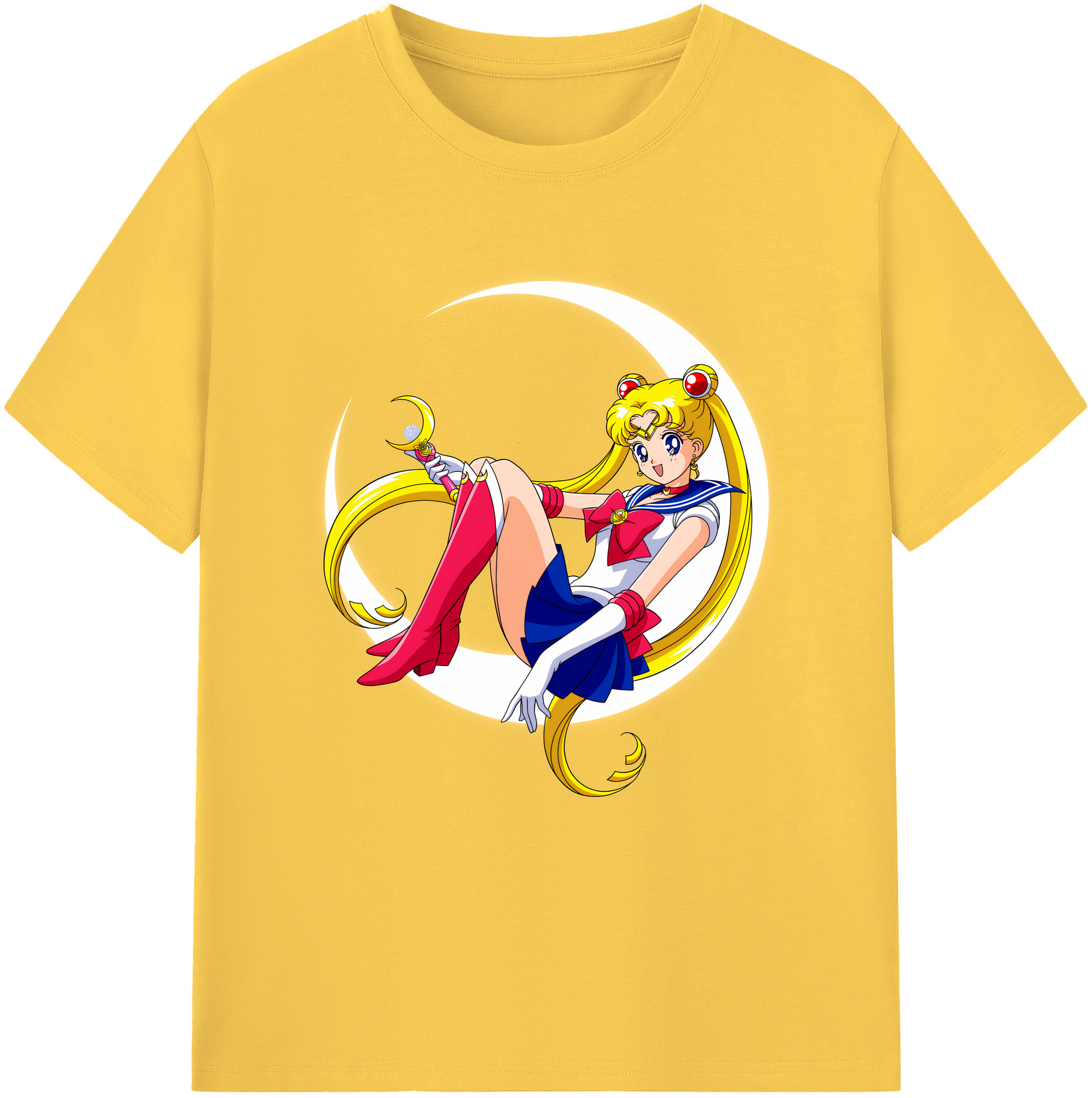 （画像用） 美少女戦士セーラームーン 月野 うさぎ つきの うさぎ Sailor Moon Tsukino Usagi 綿100％半袖Tシャツ（フロントプリント）