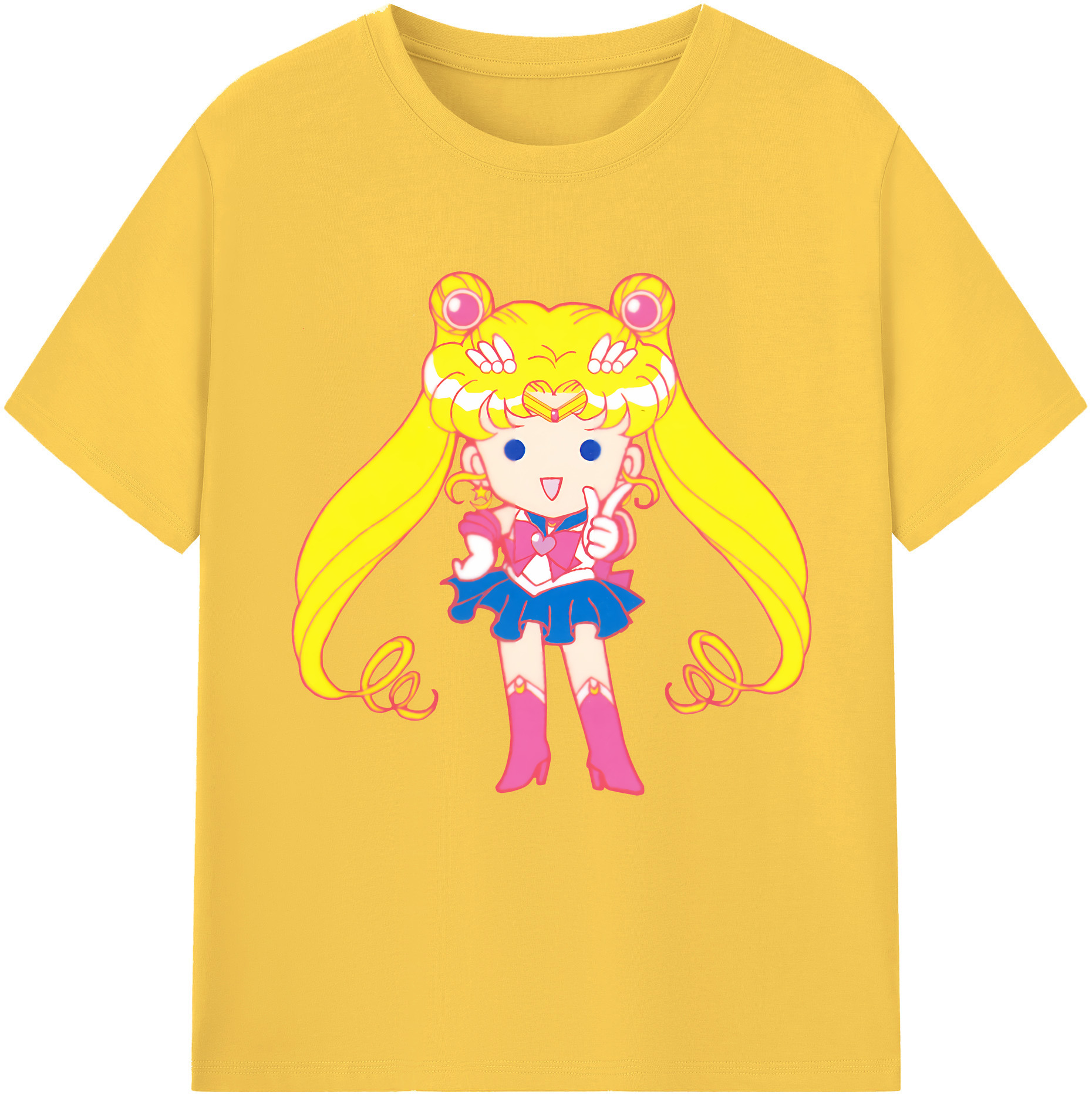 （画像用） 美少女戦士セーラームーン 月野 うさぎ つきの うさぎ Sailor Moon Tsukino Usagi 綿100％半袖Tシャツ（フロントプリント）