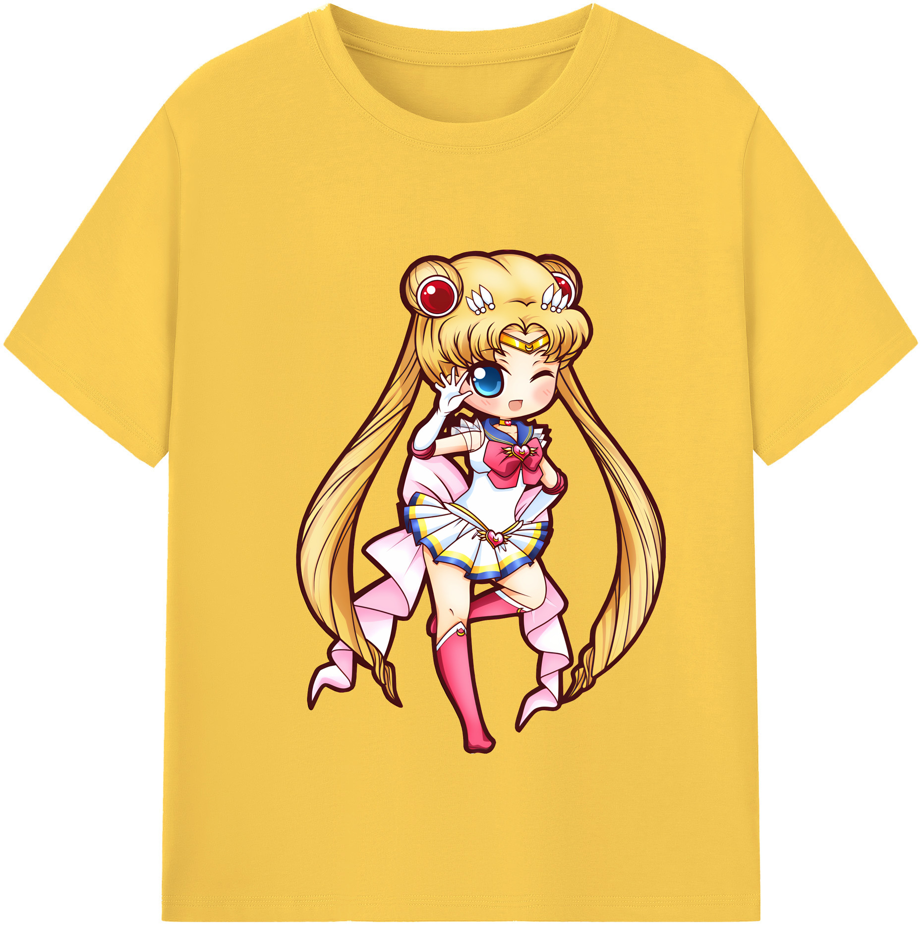 （画像用） 美少女戦士セーラームーン 月野 うさぎ つきの うさぎ Sailor Moon Tsukino Usagi 綿100％半袖Tシャツ（フロントプリント）