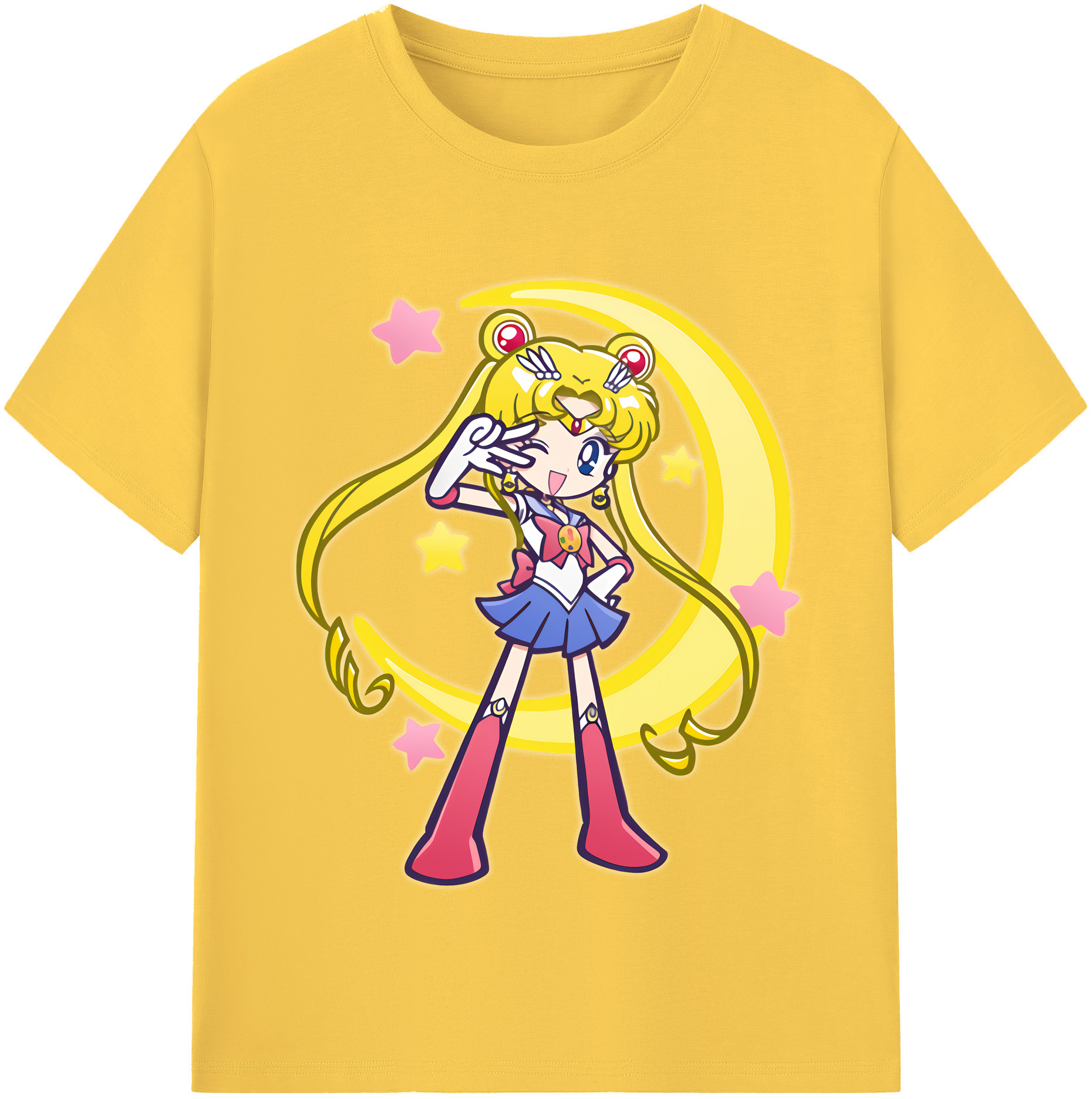 （画像用） 美少女戦士セーラームーン 月野 うさぎ つきの うさぎ Sailor Moon Tsukino Usagi 綿100％半袖Tシャツ（フロントプリント）