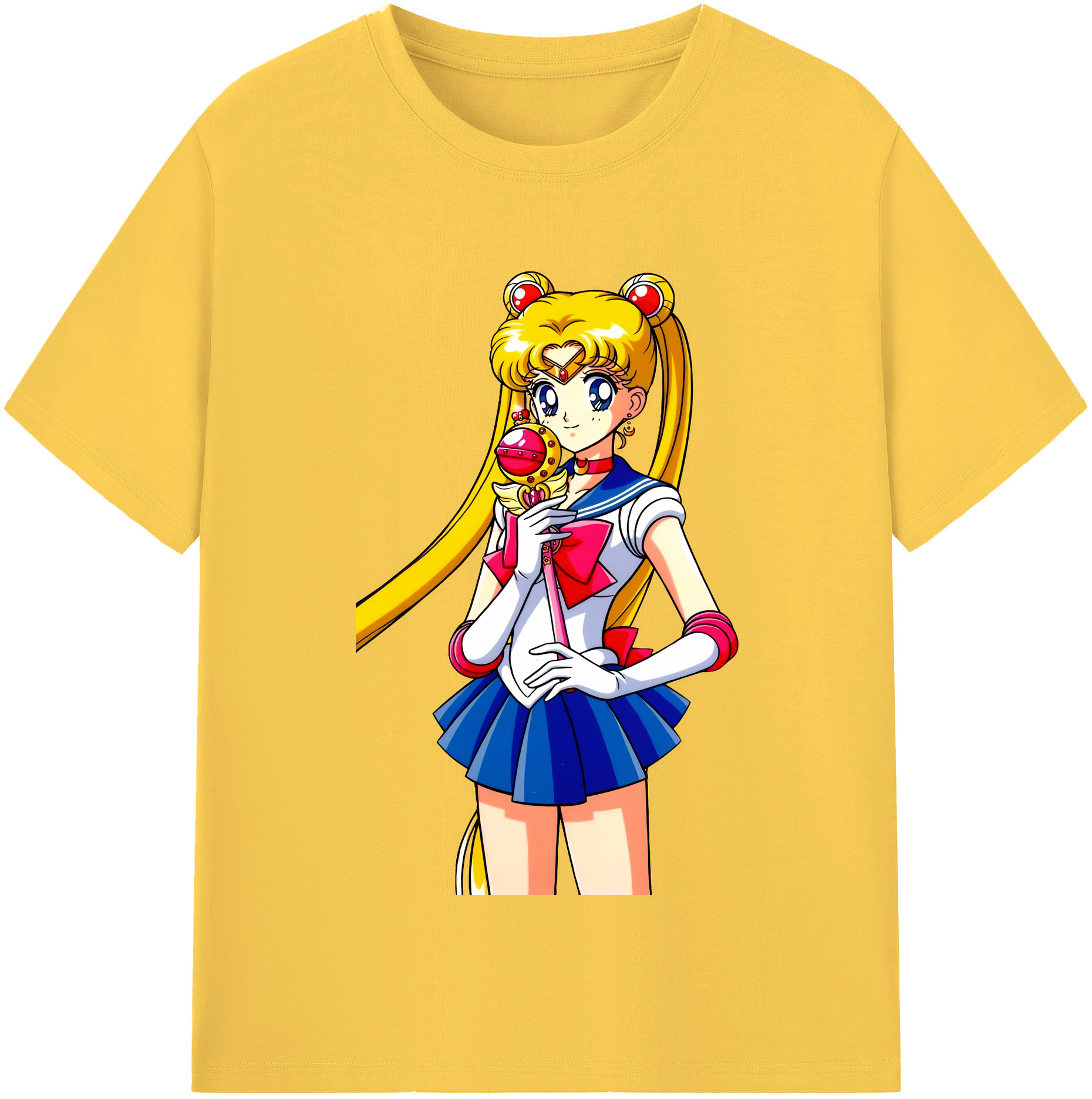 （画像用） 美少女戦士セーラームーン 月野 うさぎ つきの うさぎ Sailor Moon Tsukino Usagi 綿100％半袖Tシャツ（フロントプリント）