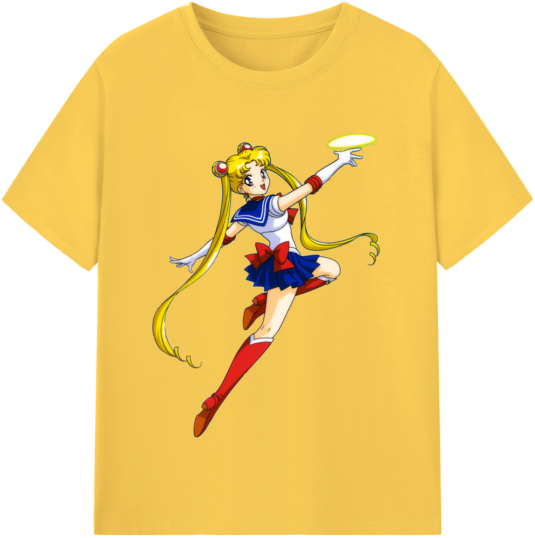（画像用） 美少女戦士セーラームーン 月野 うさぎ つきの うさぎ Sailor Moon Tsukino Usagi 綿100％半袖Tシャツ（フロントプリント）