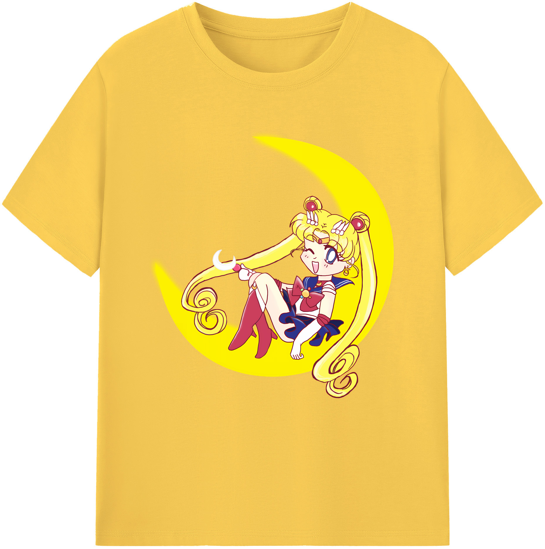 （画像用） 美少女戦士セーラームーン 月野 うさぎ つきの うさぎ Sailor Moon Tsukino Usagi 綿100％半袖Tシャツ（フロントプリント）