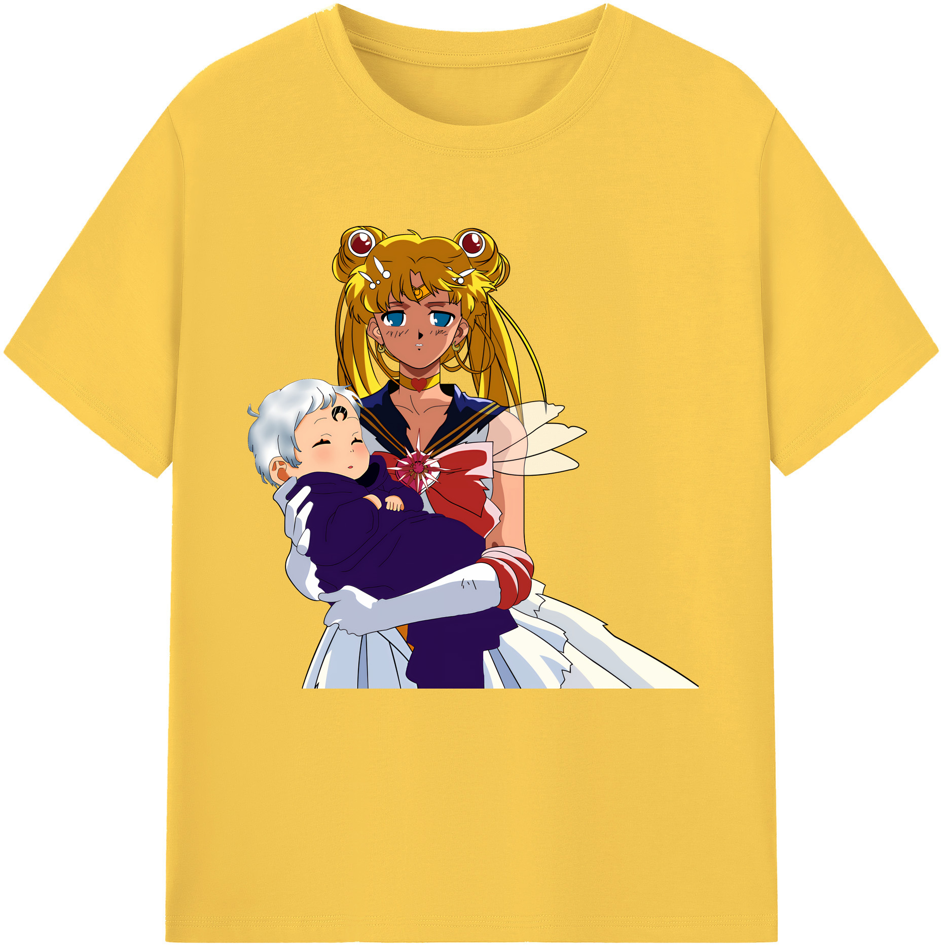 （画像用） 美少女戦士セーラームーン 月野 うさぎ つきの うさぎ Sailor Moon Tsukino Usagi 綿100％半袖Tシャツ（フロントプリント）