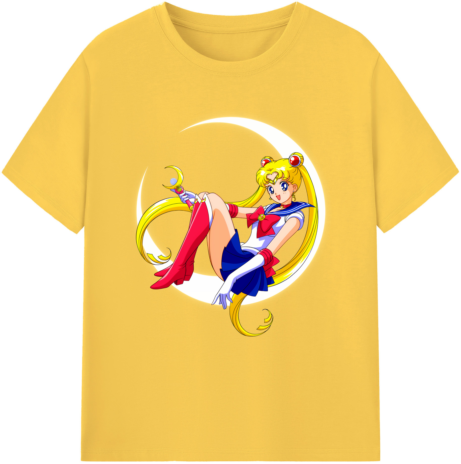 （画像用） 美少女戦士セーラームーン 月野 うさぎ つきの うさぎ Sailor Moon Tsukino Usagi 綿100％半袖Tシャツ（フロントプリント）