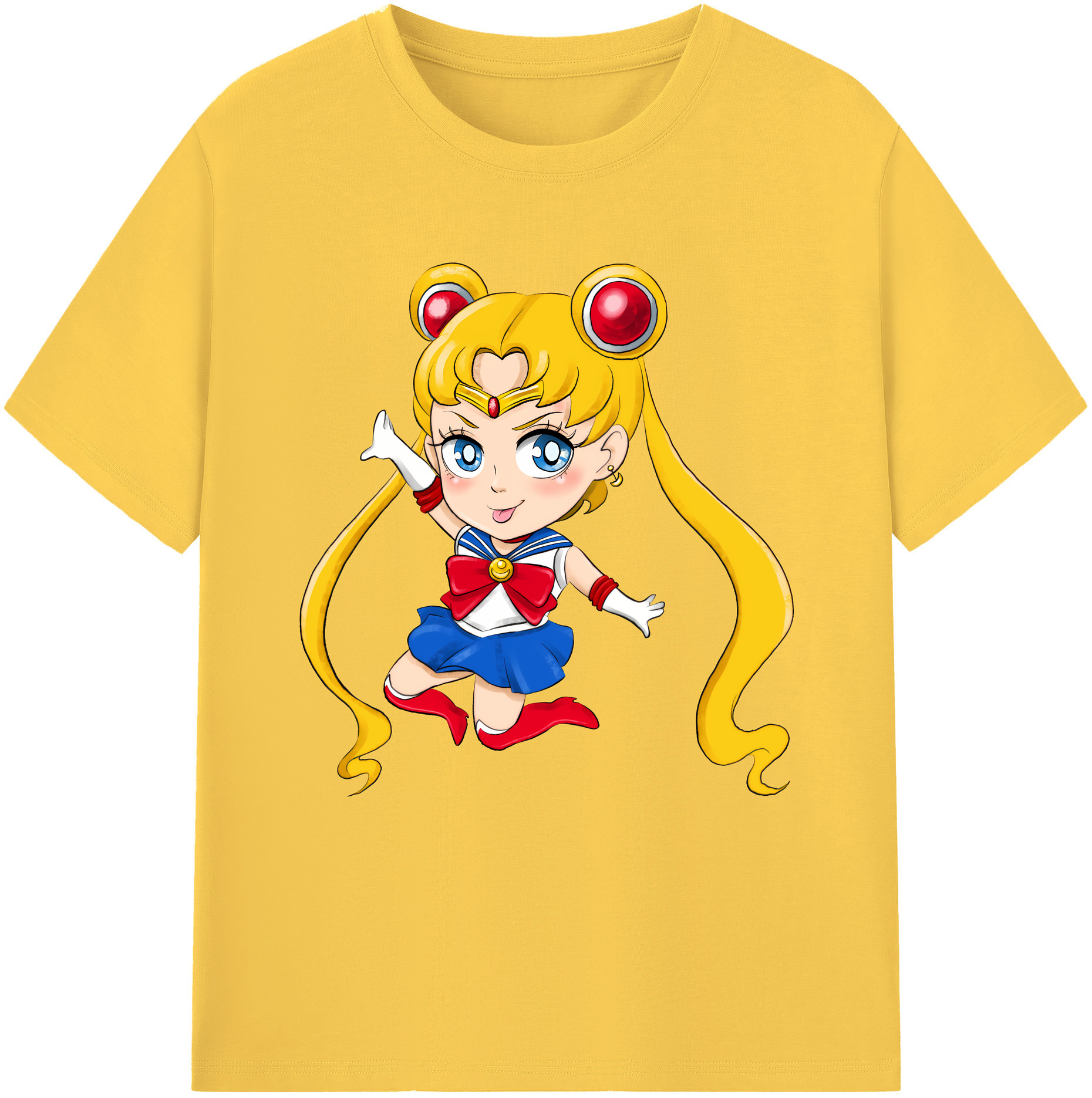 （画像用） 美少女戦士セーラームーン 月野 うさぎ つきの うさぎ Sailor Moon Tsukino Usagi 綿100％半袖Tシャツ（フロントプリント）