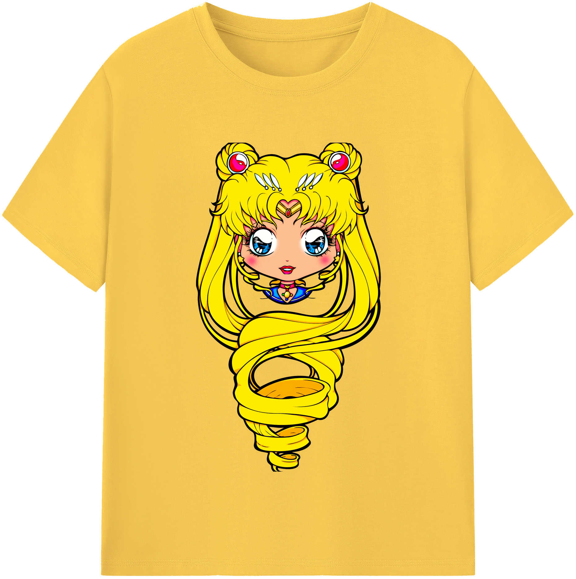（画像用） 美少女戦士セーラームーン 月野 うさぎ つきの うさぎ Sailor Moon Tsukino Usagi 綿100％半袖Tシャツ（フロントプリント）