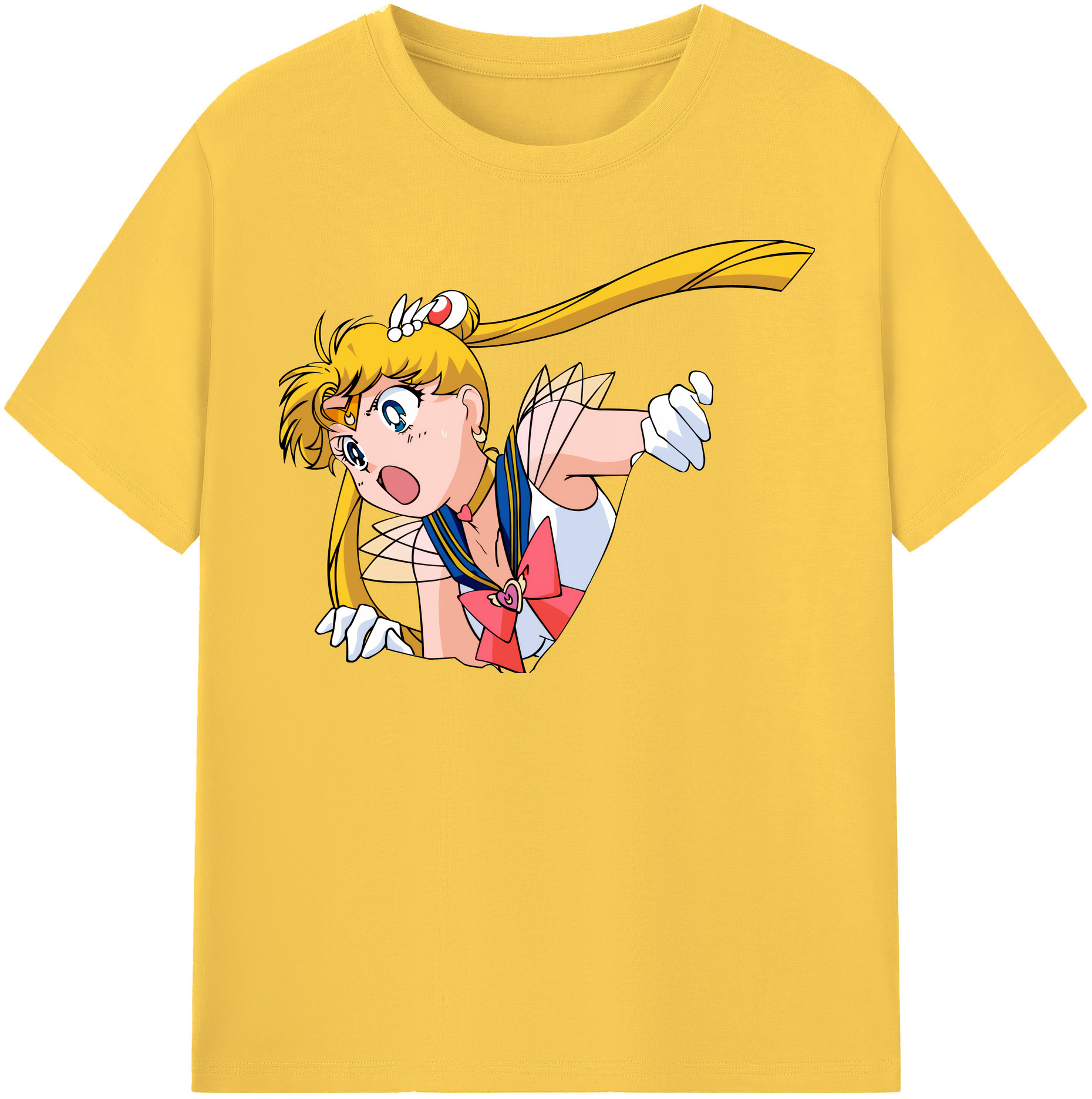 （画像用） 美少女戦士セーラームーン 月野 うさぎ つきの うさぎ Sailor Moon Tsukino Usagi 綿100％半袖Tシャツ（フロントプリント）