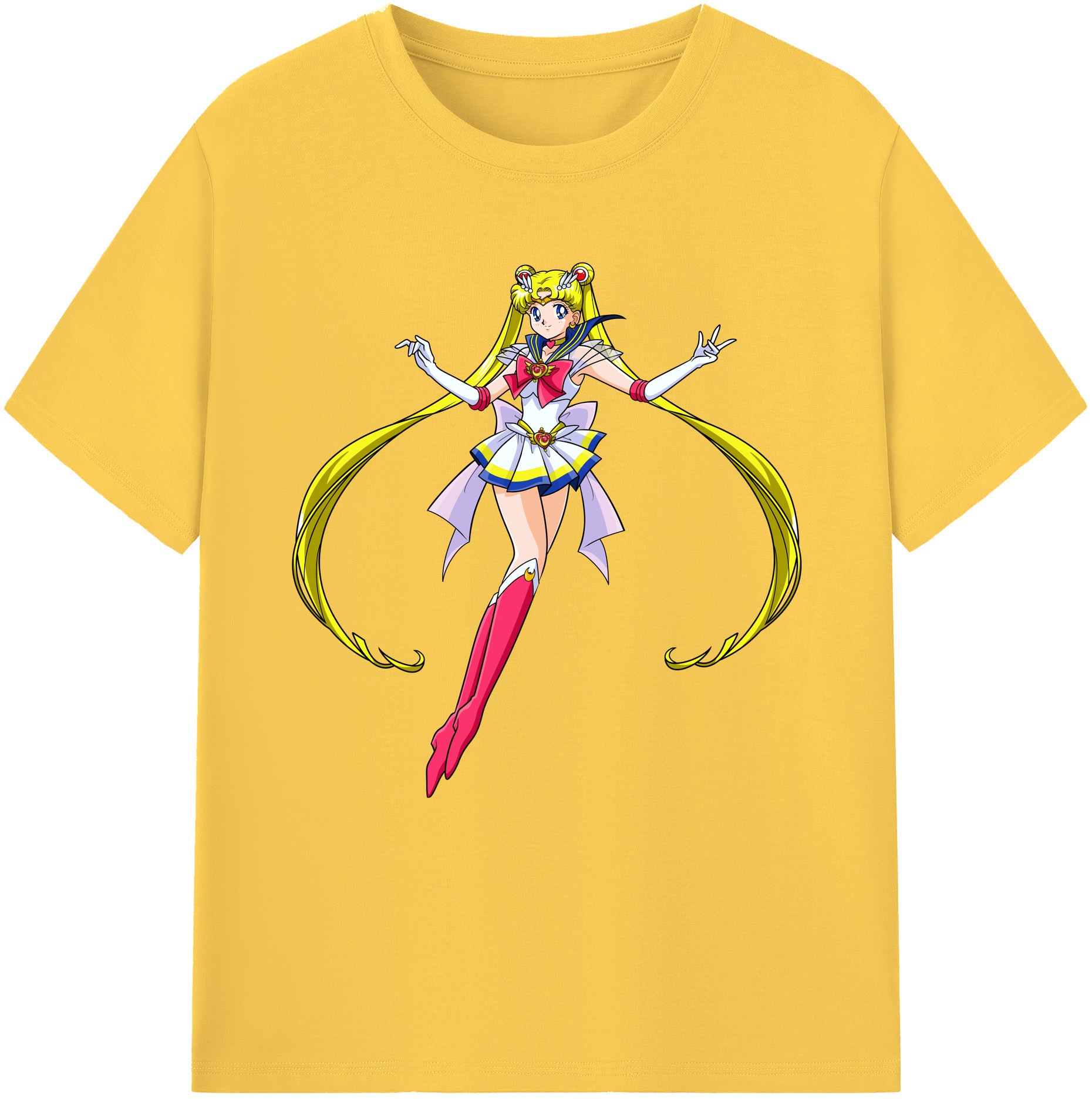 （画像用） 美少女戦士セーラームーン 月野 うさぎ つきの うさぎ Sailor Moon Tsukino Usagi 綿100％半袖Tシャツ（フロントプリント）