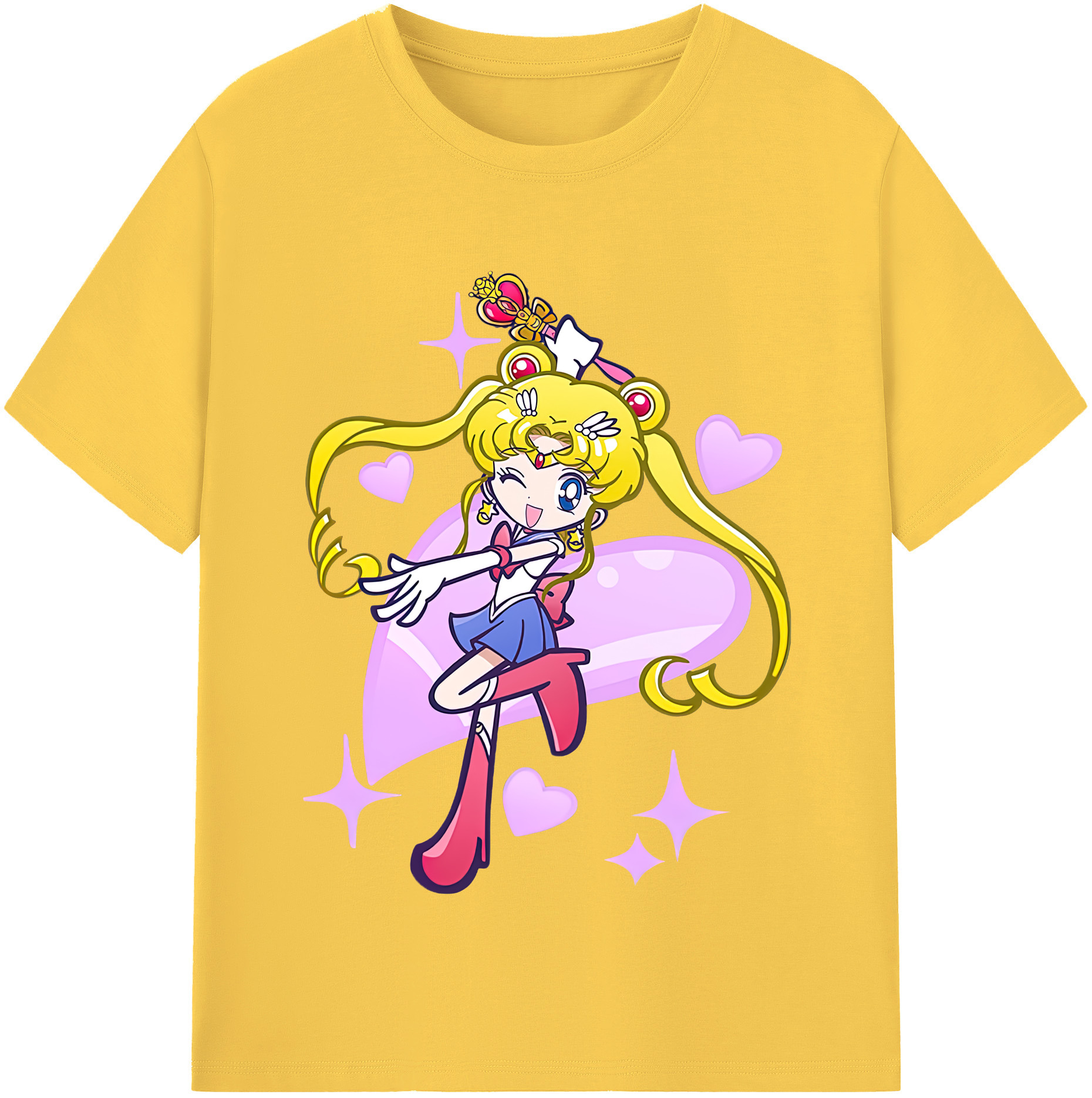 （画像用） 美少女戦士セーラームーン 月野 うさぎ つきの うさぎ Sailor Moon Tsukino Usagi 綿100％半袖Tシャツ（フロントプリント）