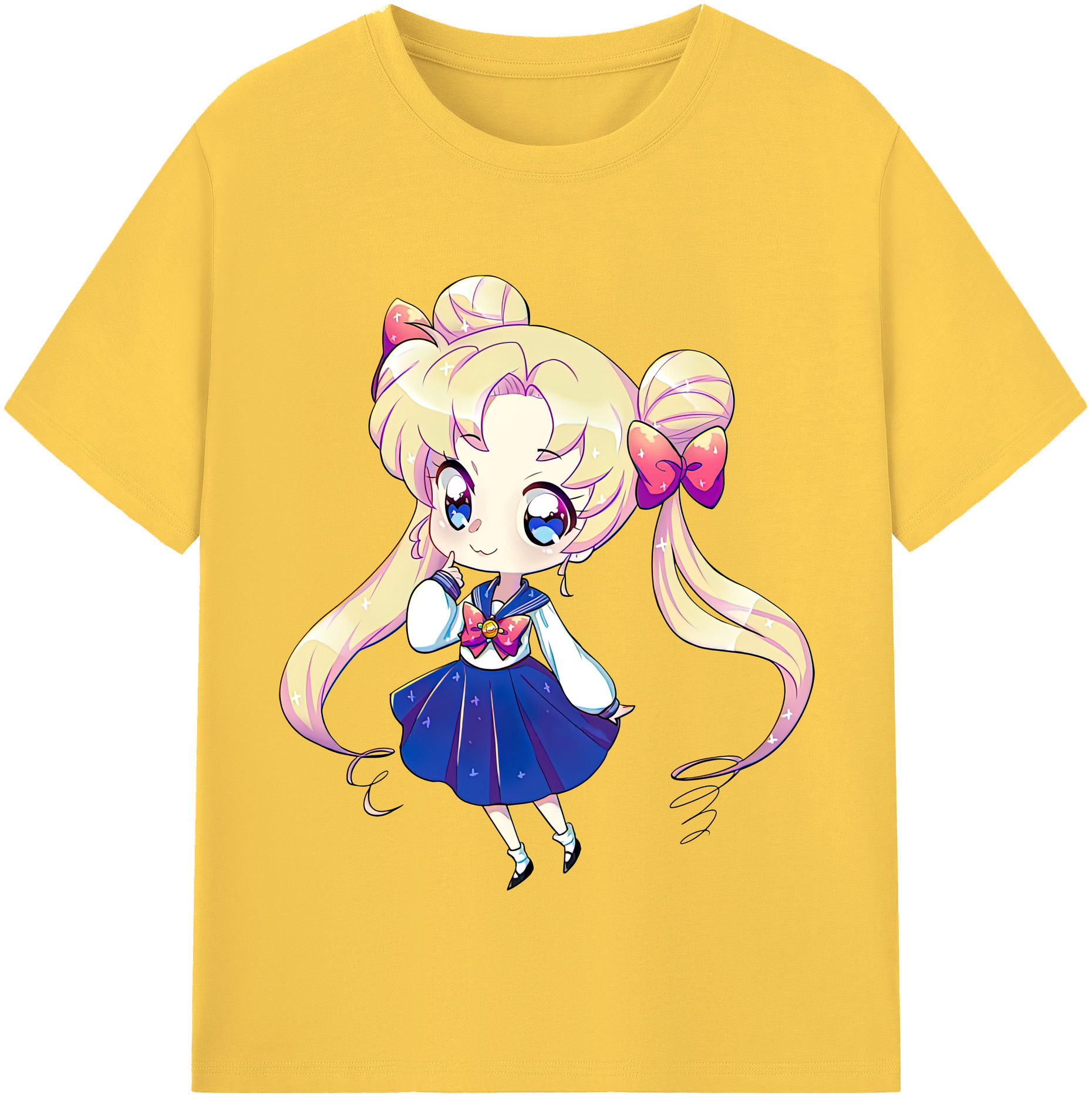 （画像用） 美少女戦士セーラームーン 月野 うさぎ つきの うさぎ Sailor Moon Tsukino Usagi 綿100％半袖Tシャツ（フロントプリント）