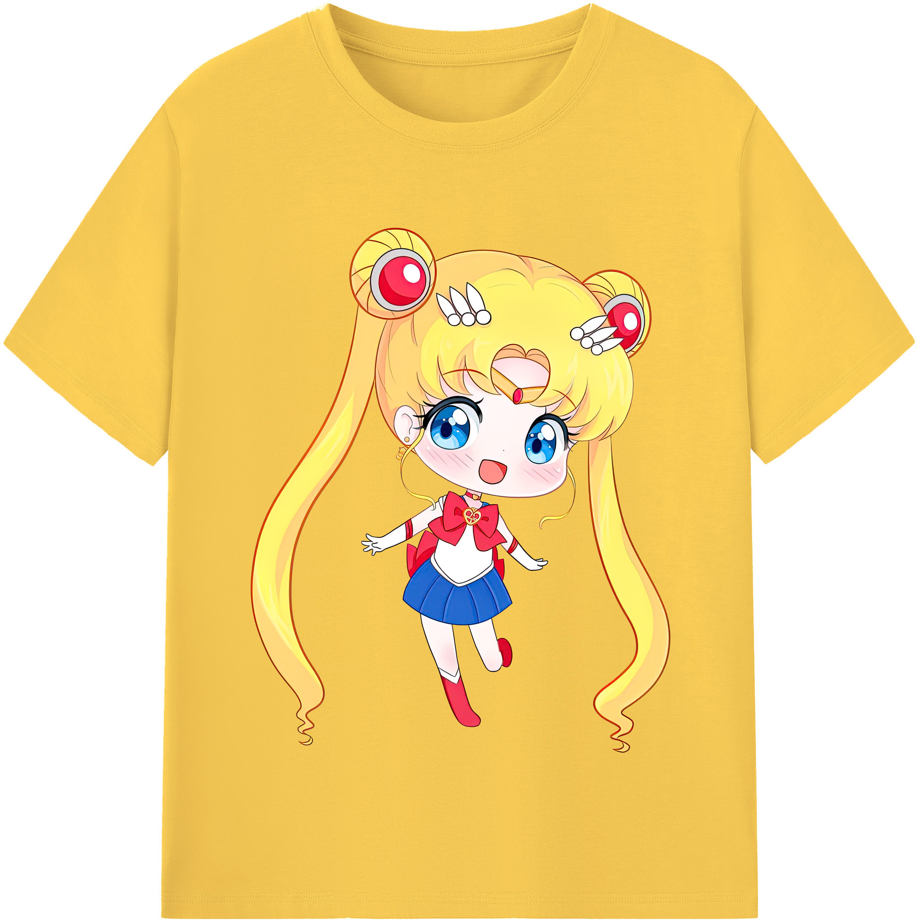 （画像用） 美少女戦士セーラームーン 月野 うさぎ つきの うさぎ Sailor Moon Tsukino Usagi 綿100％半袖Tシャツ（フロントプリント）