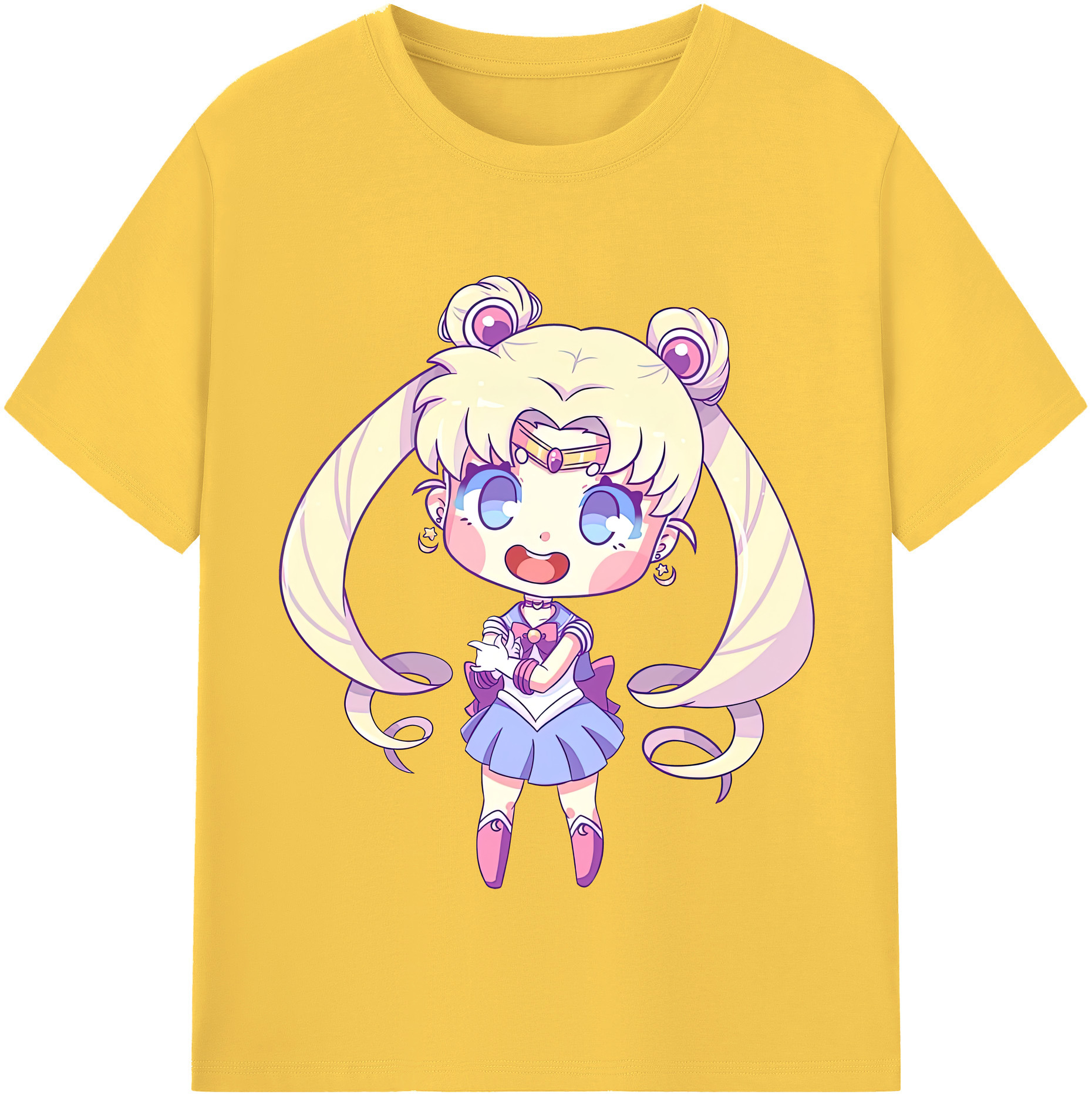 （画像用） 美少女戦士セーラームーン 月野 うさぎ つきの うさぎ Sailor Moon Tsukino Usagi 綿100％半袖Tシャツ（フロントプリント）