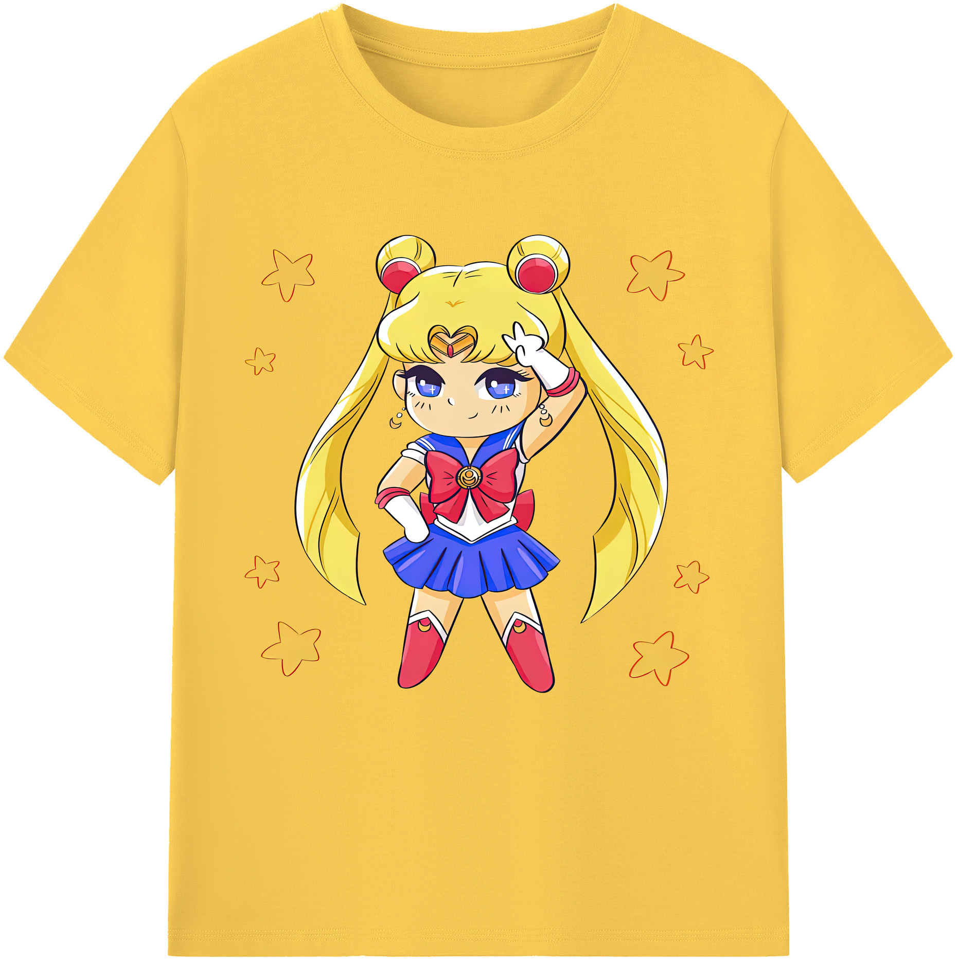 （画像用） 美少女戦士セーラームーン 月野 うさぎ つきの うさぎ Sailor Moon Tsukino Usagi 綿100％半袖Tシャツ（フロントプリント）