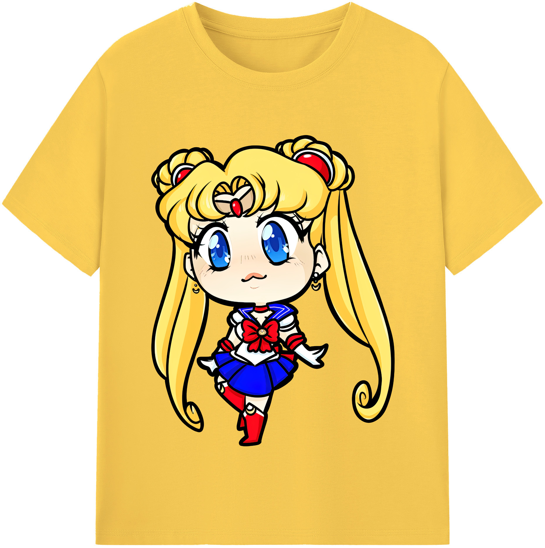（画像用） 美少女戦士セーラームーン 月野 うさぎ つきの うさぎ Sailor Moon Tsukino Usagi 綿100％半袖Tシャツ（フロントプリント）