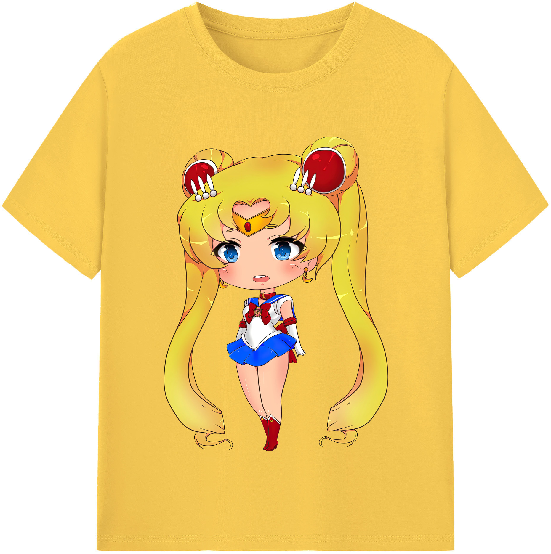 （画像用） 美少女戦士セーラームーン 月野 うさぎ つきの うさぎ Sailor Moon Tsukino Usagi 綿100％半袖Tシャツ（フロントプリント）
