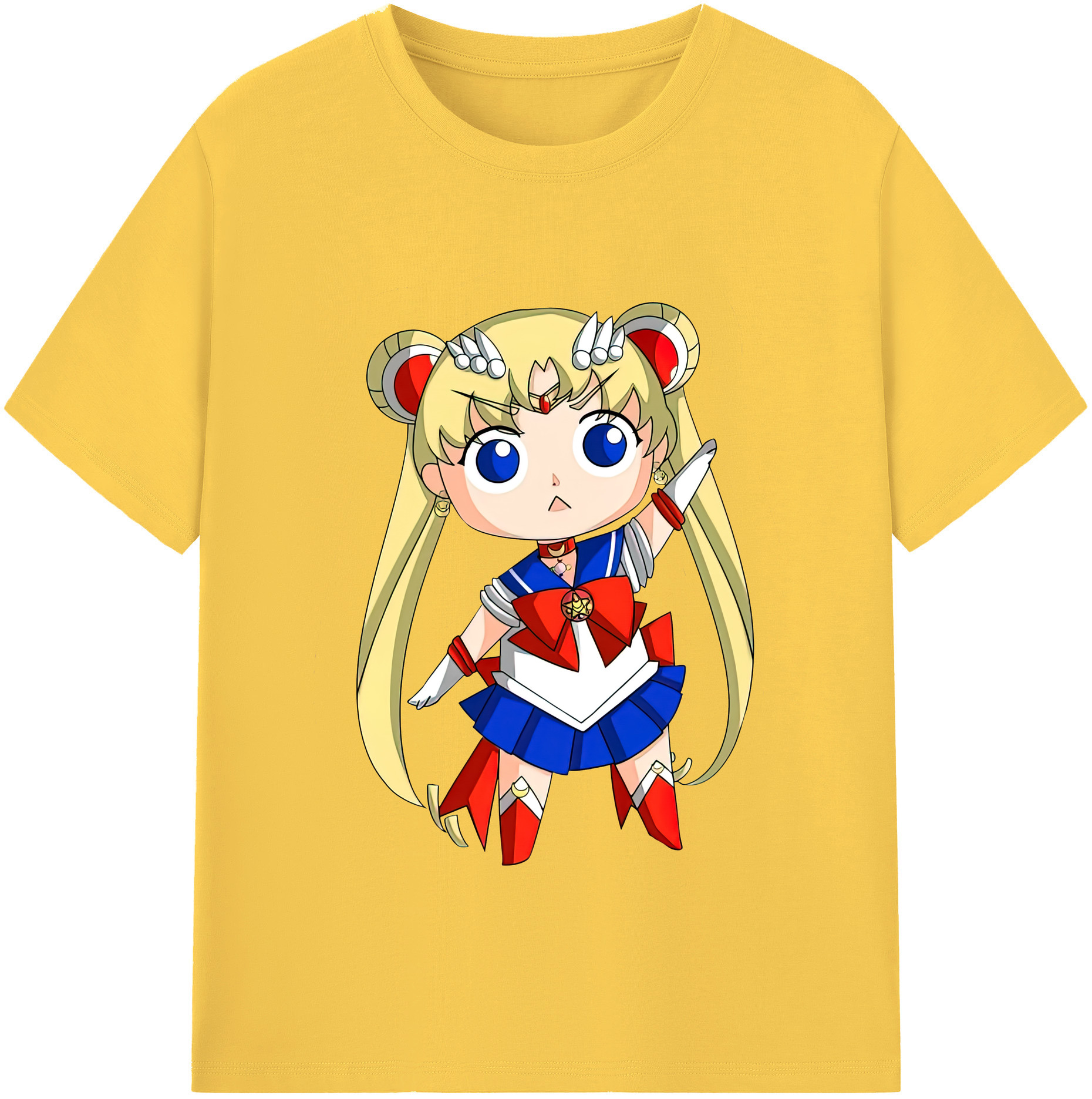 （画像用） 美少女戦士セーラームーン 月野 うさぎ つきの うさぎ Sailor Moon Tsukino Usagi 綿100％半袖Tシャツ（フロントプリント）
