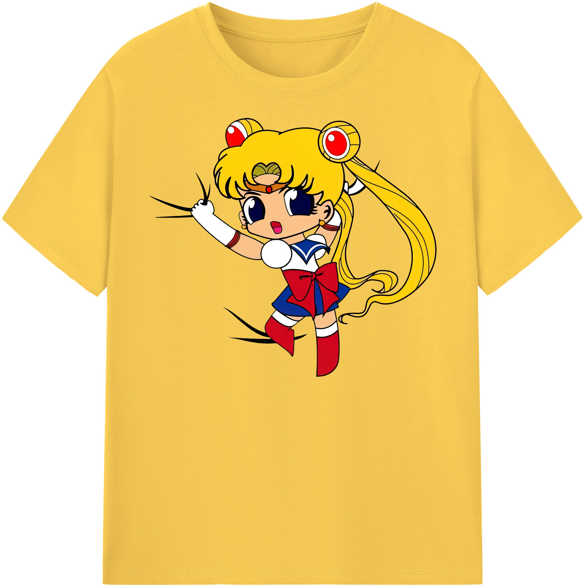 （画像用） 美少女戦士セーラームーン 月野 うさぎ つきの うさぎ Sailor Moon Tsukino Usagi 綿100％半袖Tシャツ（フロントプリント）