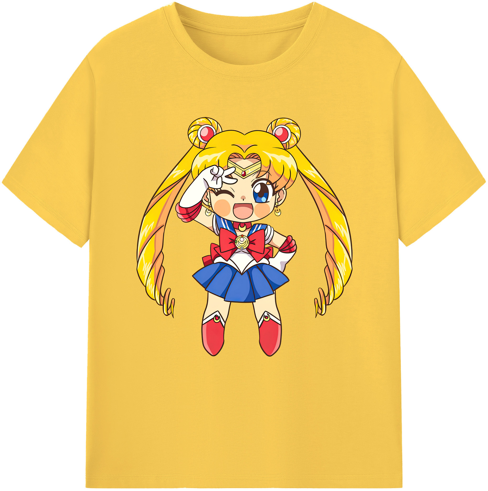 （画像用） 美少女戦士セーラームーン 月野 うさぎ つきの うさぎ Sailor Moon Tsukino Usagi 綿100％半袖Tシャツ（フロントプリント）