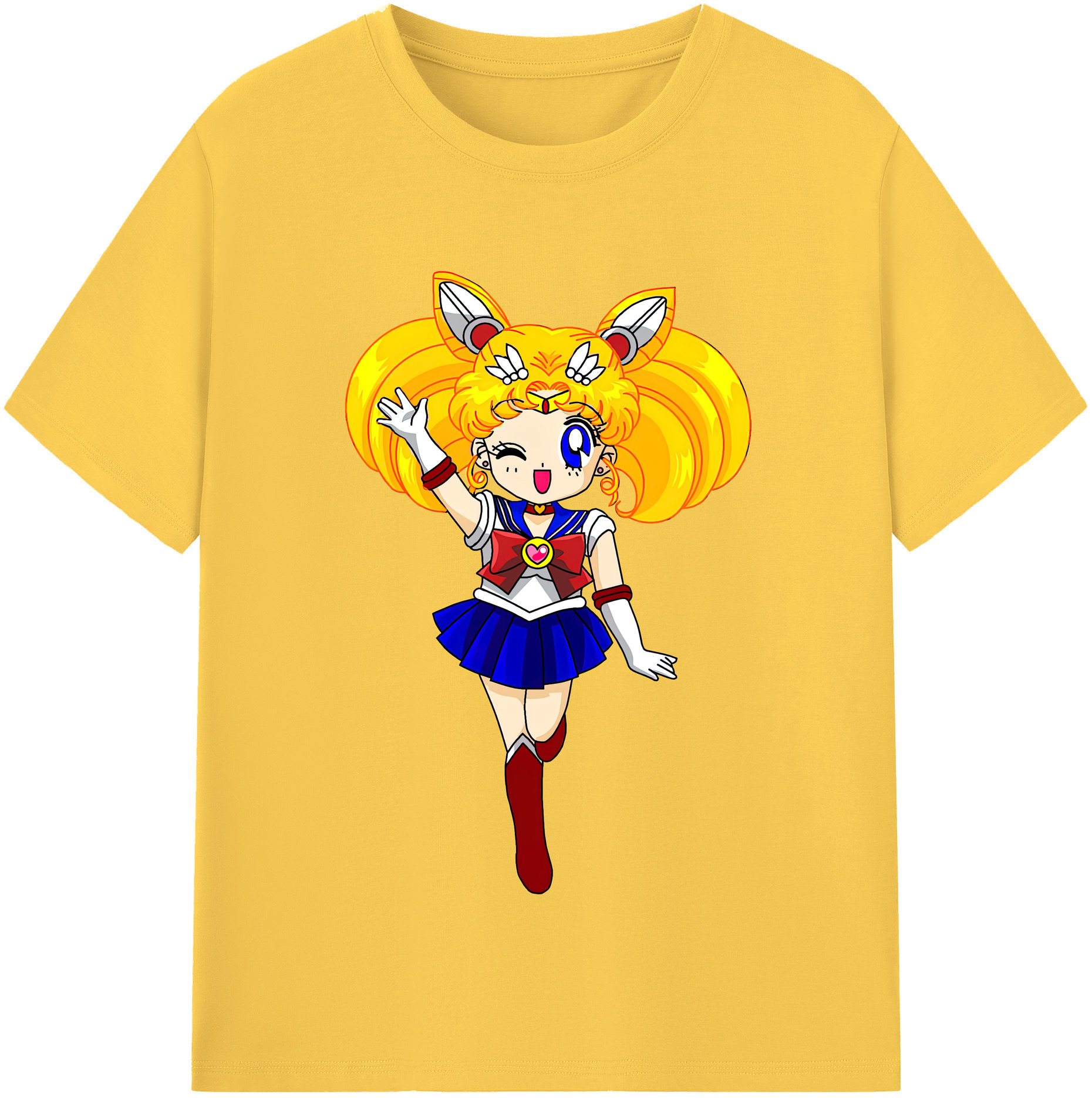 （画像用） 美少女戦士セーラームーン 月野 うさぎ つきの うさぎ Sailor Moon Tsukino Usagi 綿100％半袖Tシャツ（フロントプリント）