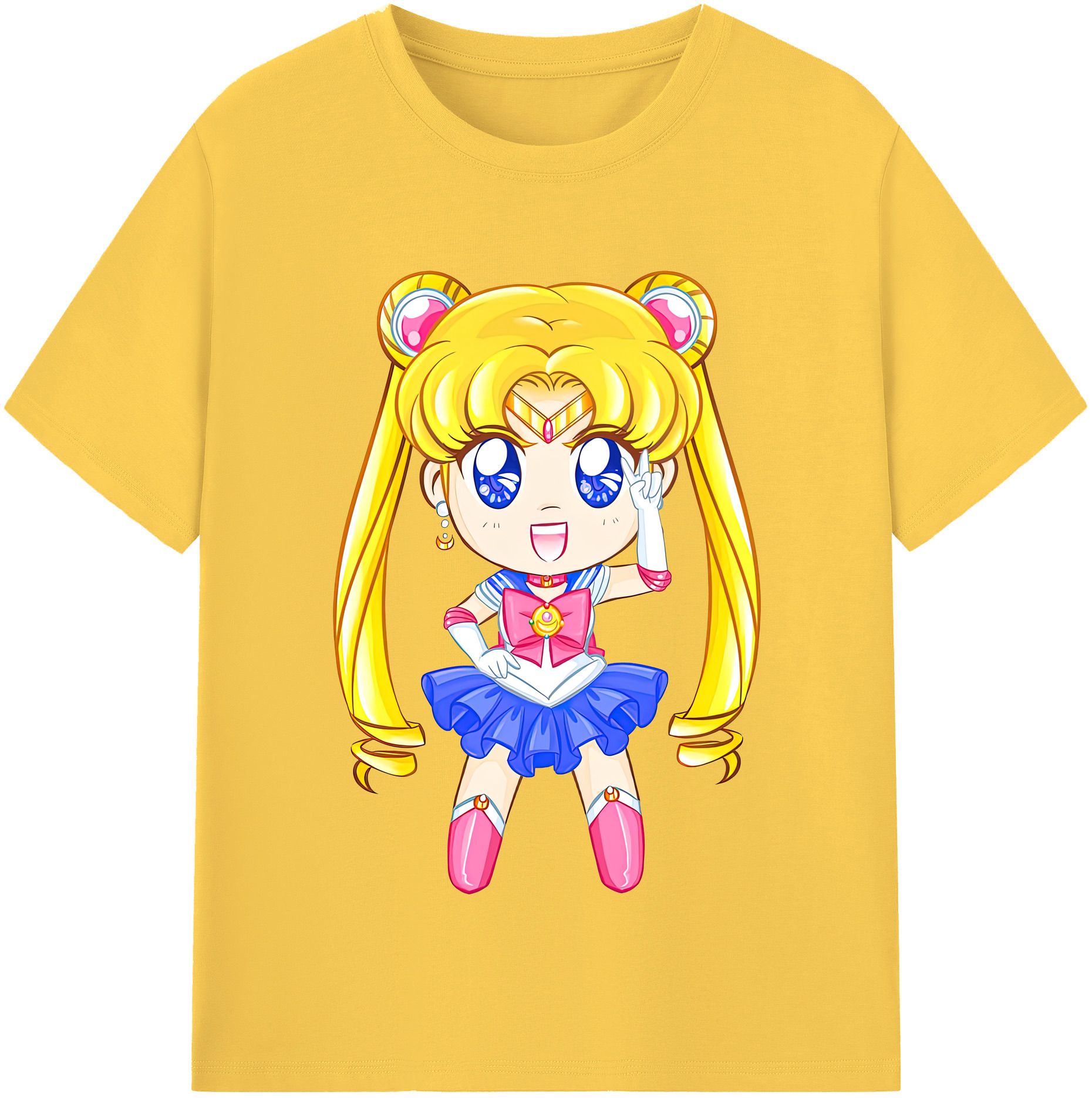 （画像用） 美少女戦士セーラームーン 月野 うさぎ つきの うさぎ Sailor Moon Tsukino Usagi 綿100％半袖Tシャツ（フロントプリント）