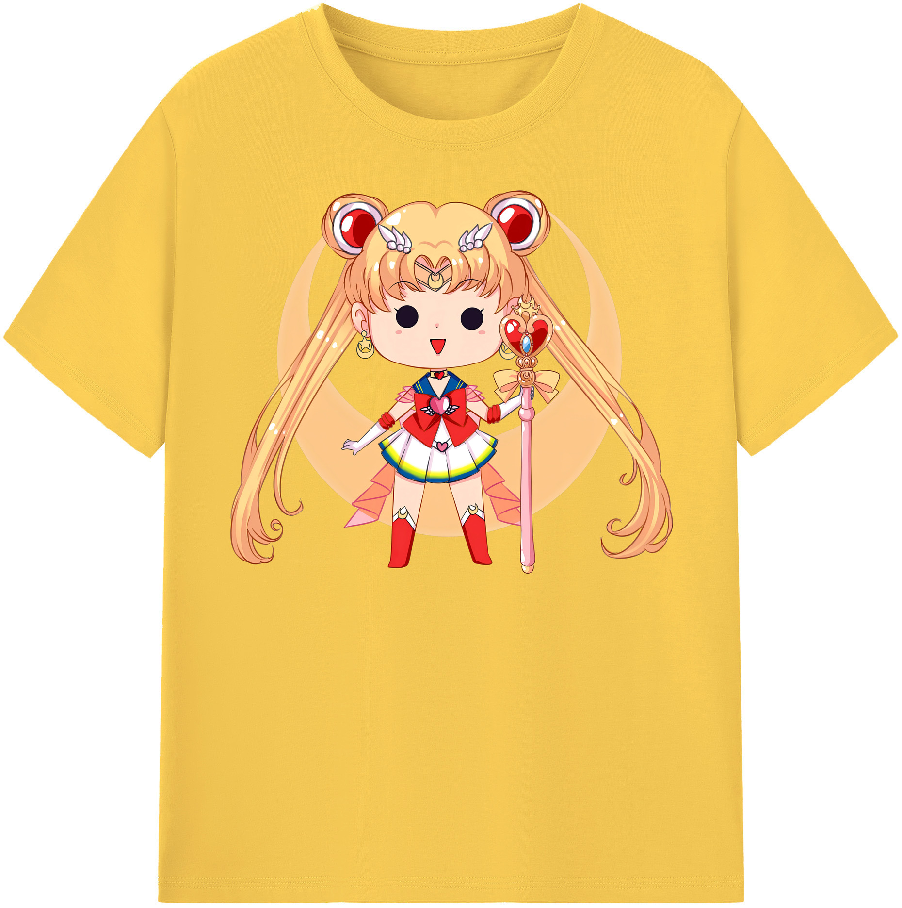 （画像用） 美少女戦士セーラームーン 月野 うさぎ つきの うさぎ Sailor Moon Tsukino Usagi 綿100％半袖Tシャツ（フロントプリント）