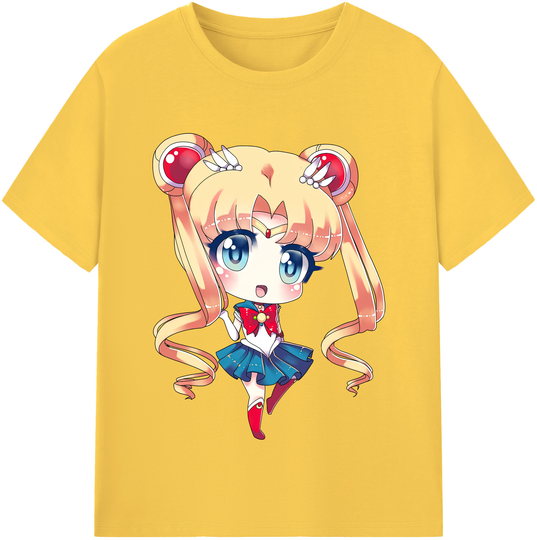 （画像用） 美少女戦士セーラームーン 月野 うさぎ つきの うさぎ Sailor Moon Tsukino Usagi 綿100％半袖Tシャツ（フロントプリント）
