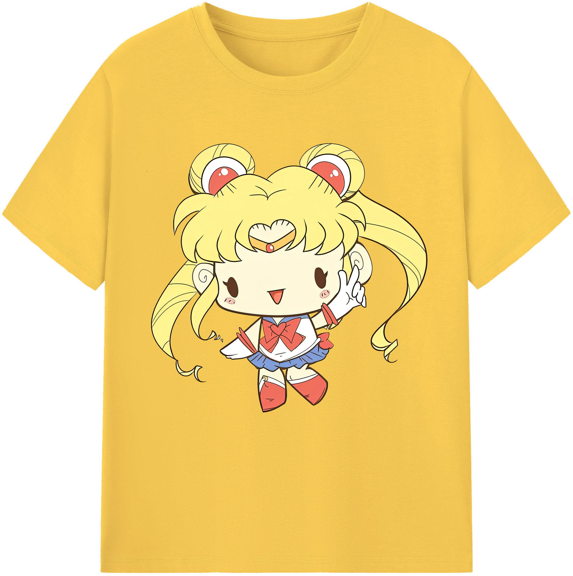 （画像用） 美少女戦士セーラームーン 月野 うさぎ つきの うさぎ Sailor Moon Tsukino Usagi 綿100％半袖Tシャツ（フロントプリント）