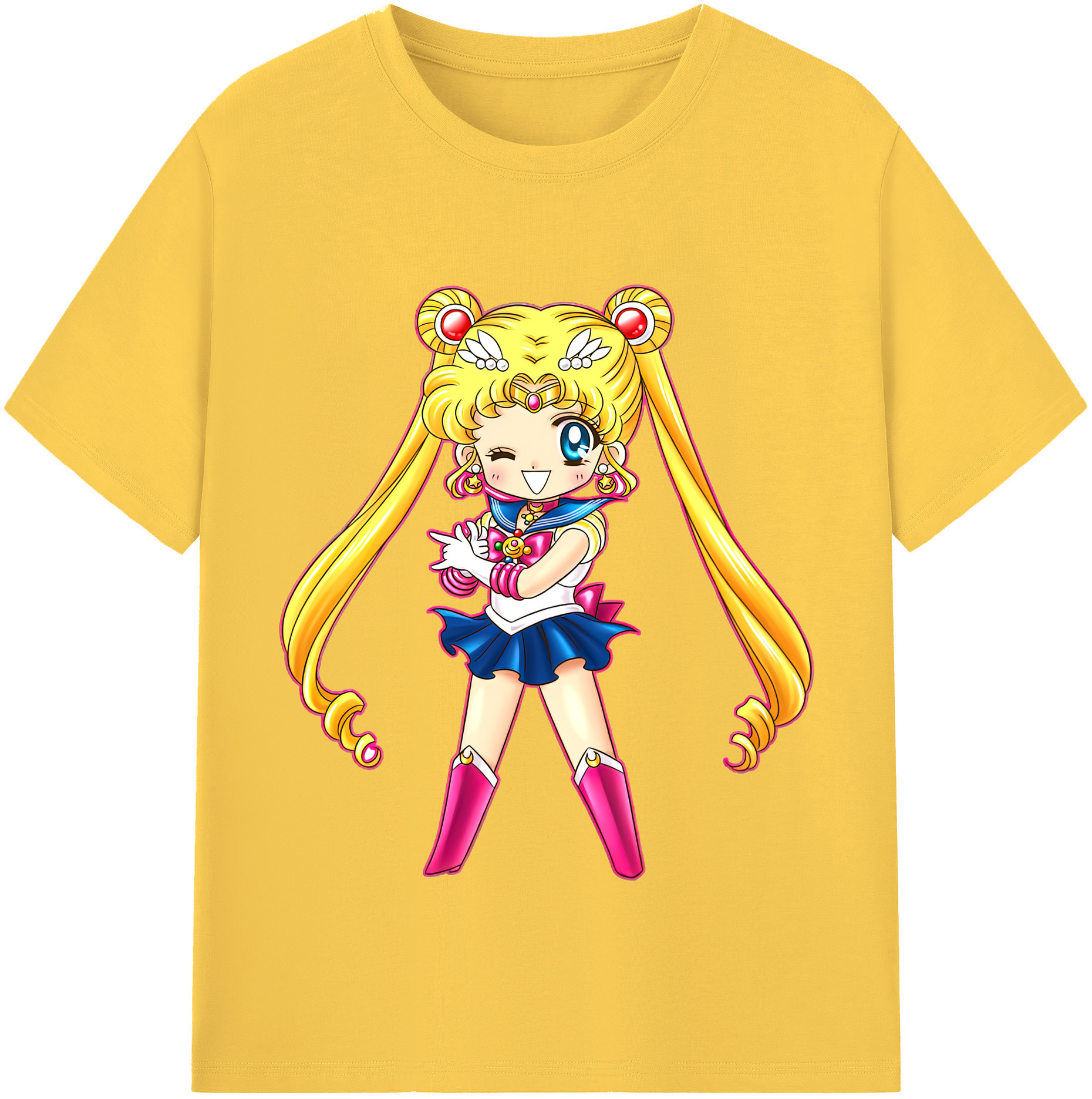 （画像用） 美少女戦士セーラームーン 月野 うさぎ つきの うさぎ Sailor Moon Tsukino Usagi 綿100％半袖Tシャツ（フロントプリント）