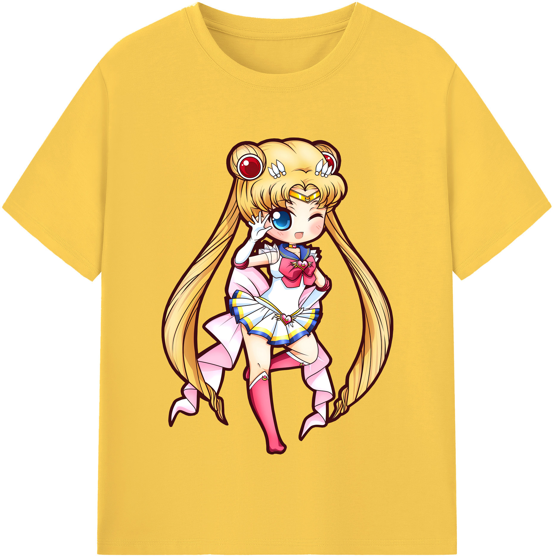 （画像用） 美少女戦士セーラームーン 月野 うさぎ つきの うさぎ Sailor Moon Tsukino Usagi 綿100％半袖Tシャツ（フロントプリント）