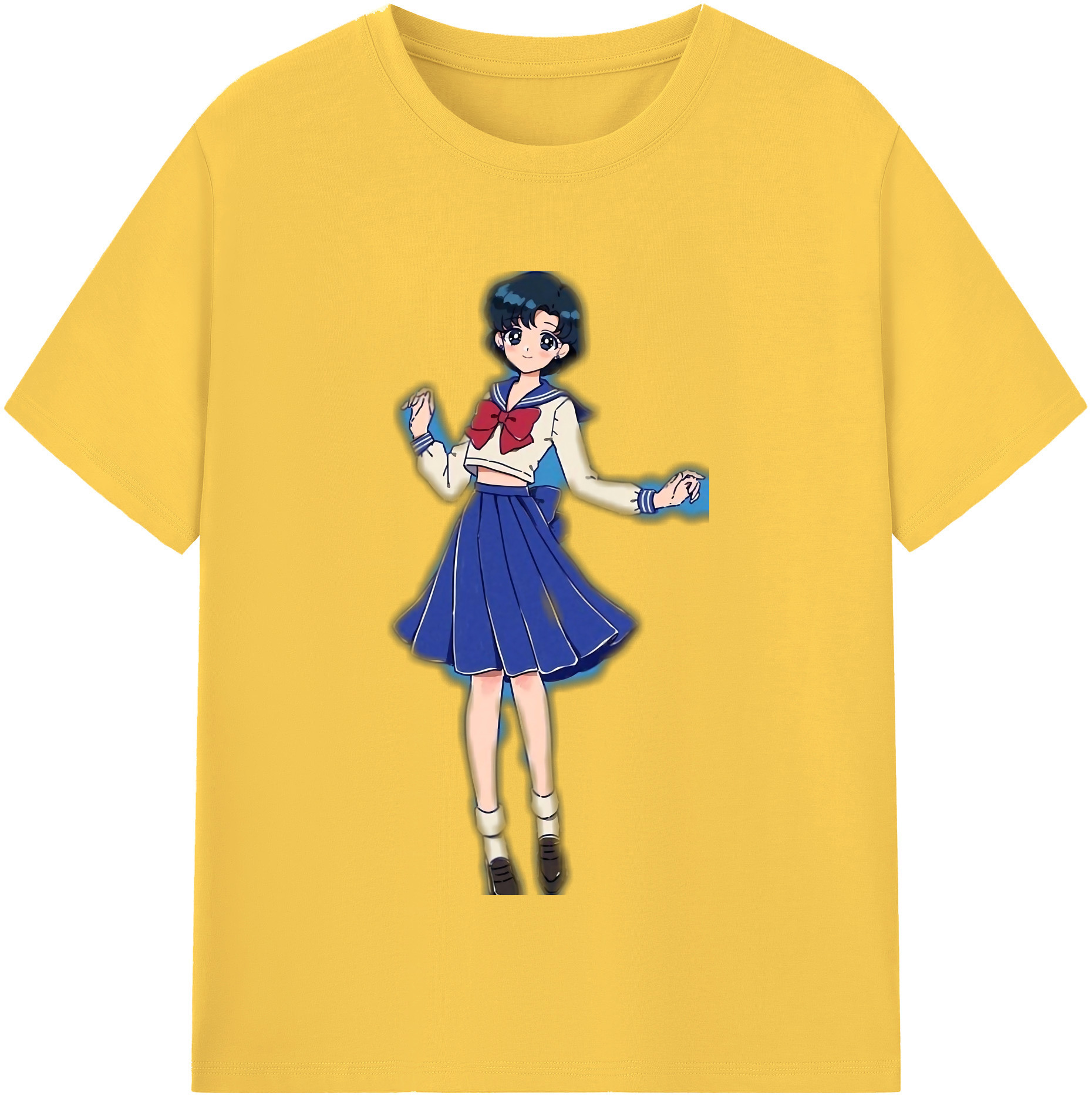 （画像用） 美少女戦士セーラームーン 水野 亜美 みずの あみ Sailor Moon Mizuno Ami 綿100％半袖Tシャツ（フロントプリント）