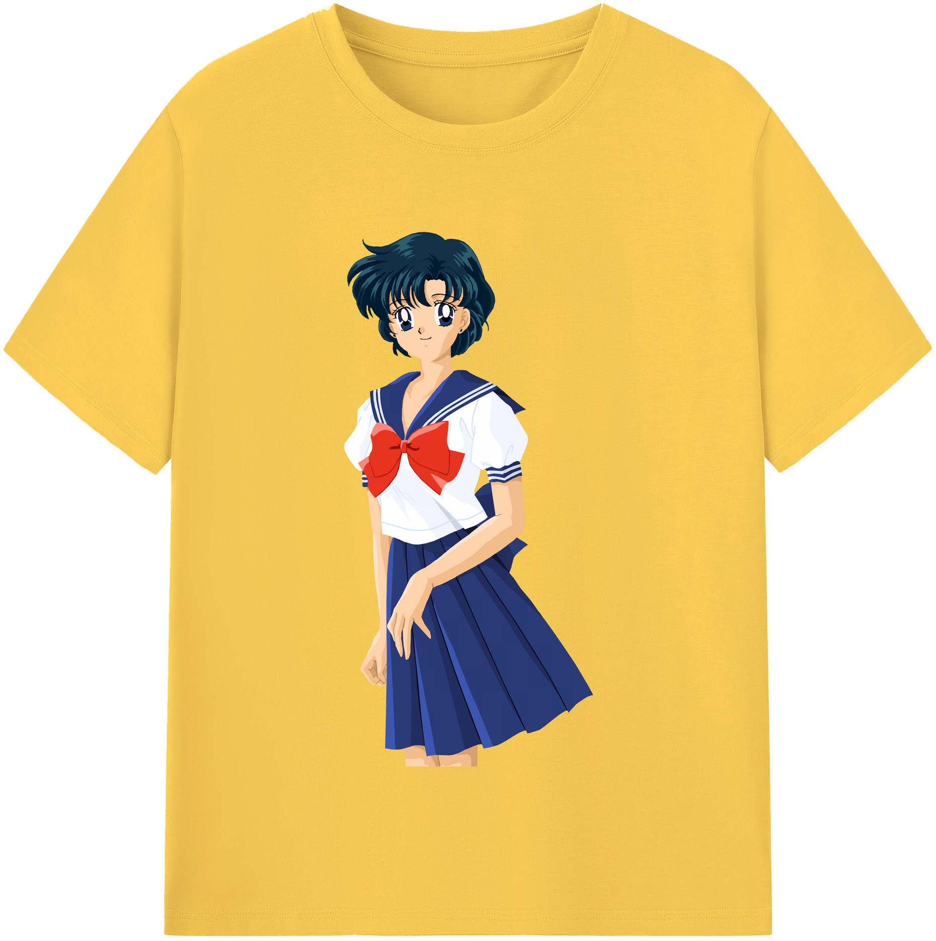 （画像用） 美少女戦士セーラームーン 水野 亜美 みずの あみ Sailor Moon Mizuno Ami 綿100％半袖Tシャツ（フロントプリント）