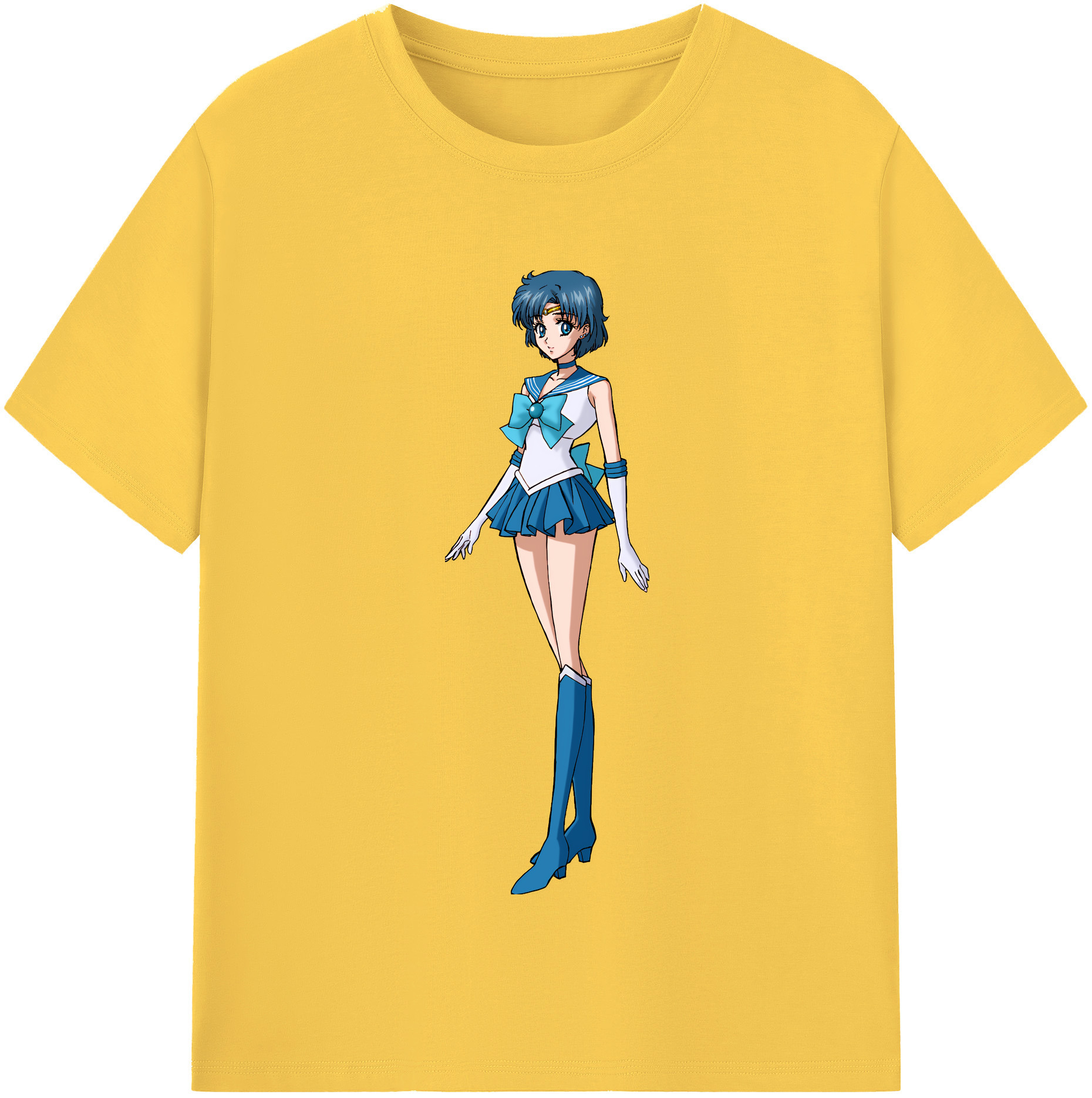 （画像用） 美少女戦士セーラームーン 水野 亜美 みずの あみ Sailor Moon Mizuno Ami 綿100％半袖Tシャツ（フロントプリント）