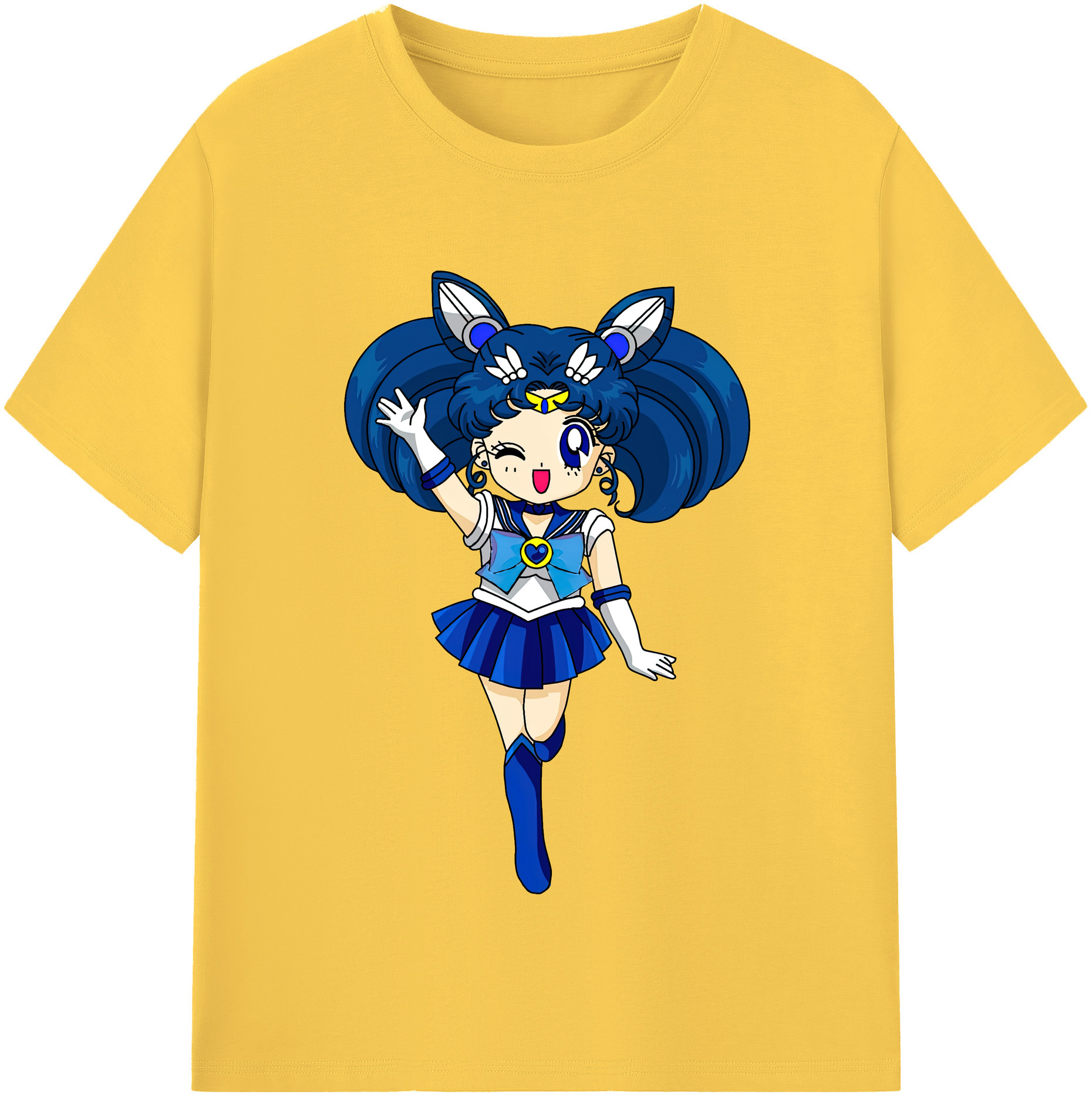 （画像用） 美少女戦士セーラームーン 水野 亜美 みずの あみ Sailor Moon Mizuno Ami 綿100％半袖Tシャツ（フロントプリント）