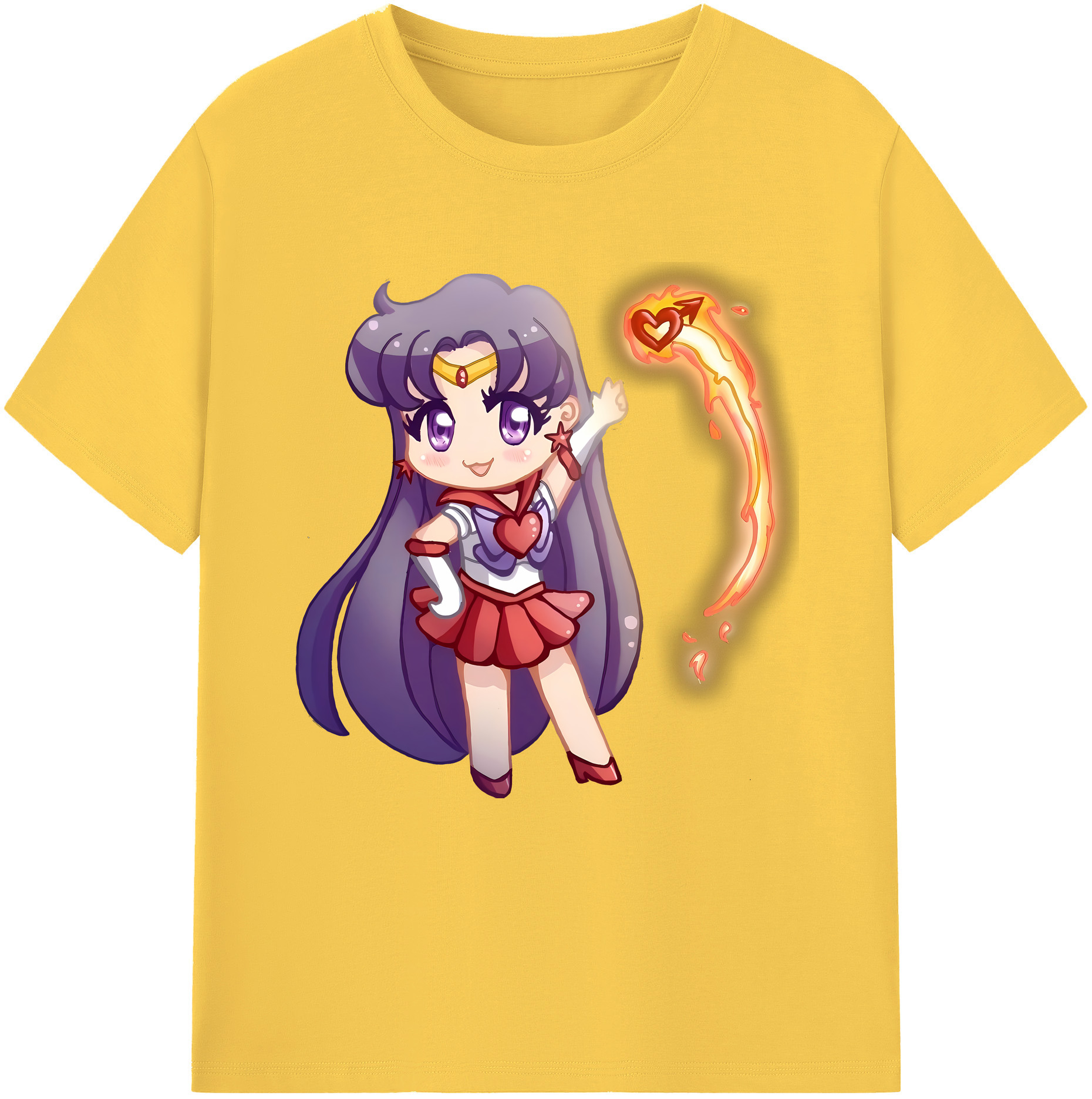（画像用） 美少女戦士セーラームーン 火野レイ ひの レイ Sailor Moon Hino Rei （セーラーマーズ,Sailor Mars） 綿100％半袖Tシャツ（フロントプリント）