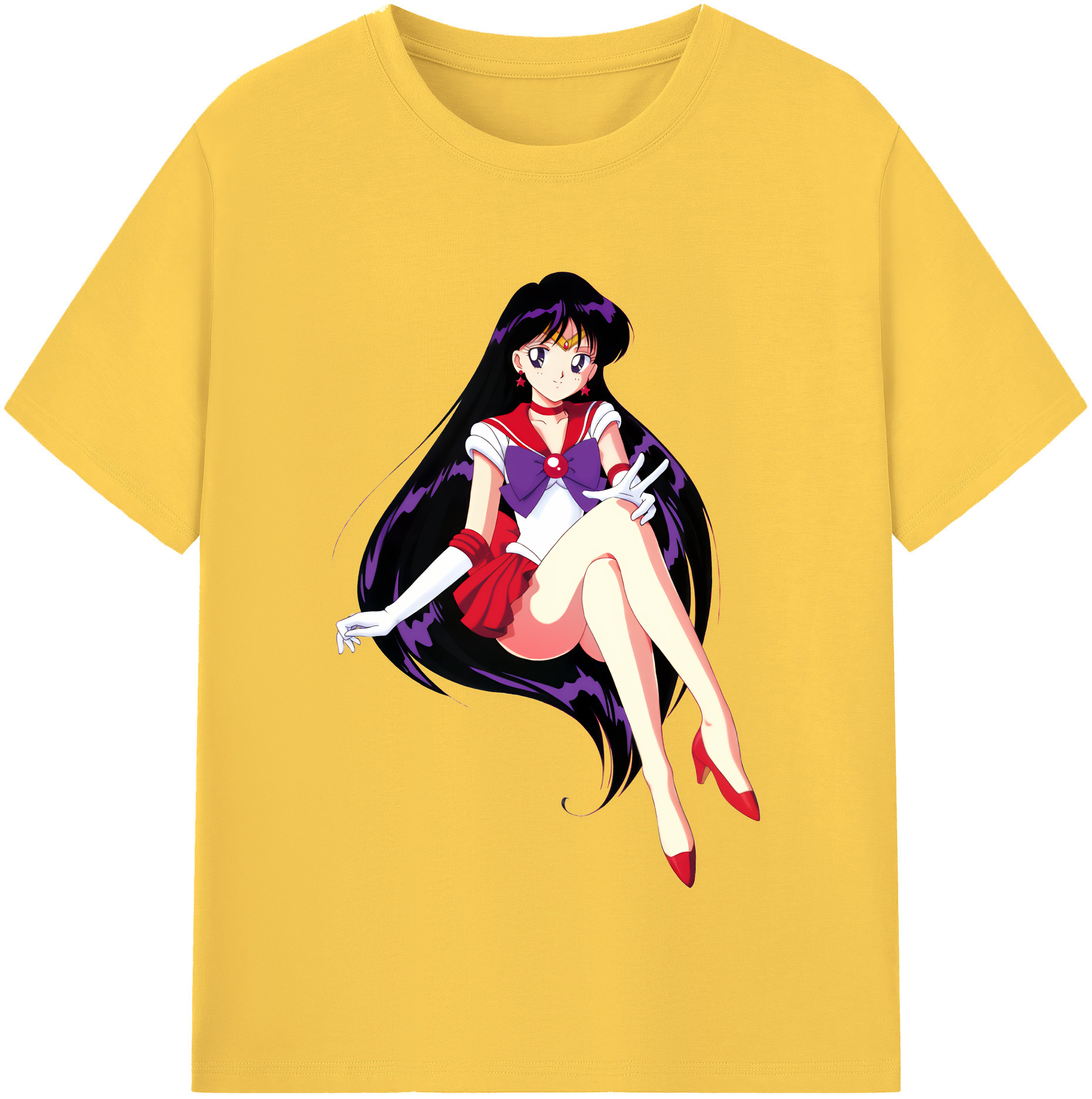 （画像用） 美少女戦士セーラームーン 火野レイ ひの レイ Sailor Moon Hino Rei （セーラーマーズ,Sailor Mars） 綿100％半袖Tシャツ（フロントプリント）