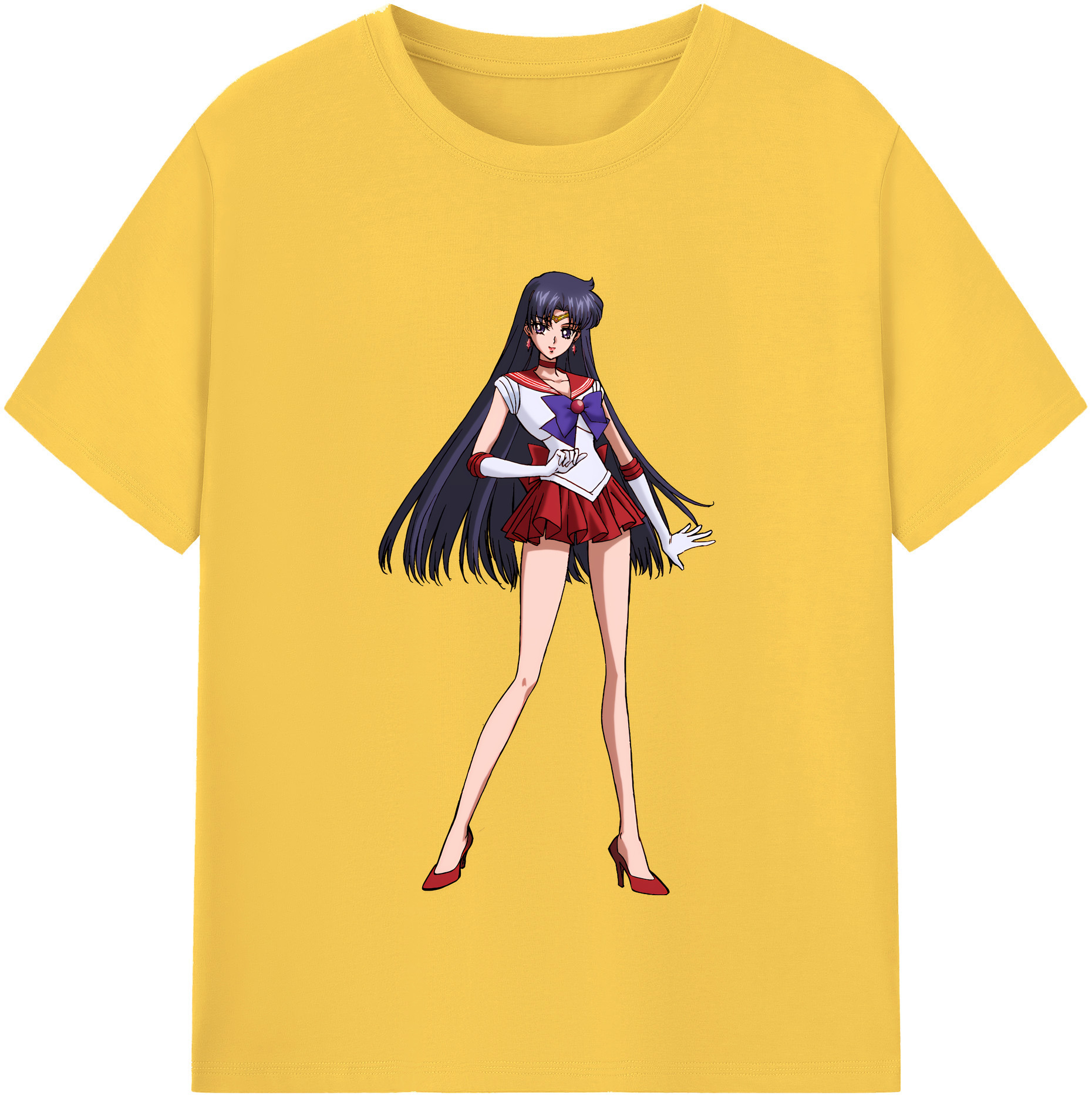 （画像用） 美少女戦士セーラームーン 火野レイ ひの レイ Sailor Moon Hino Rei （セーラーマーズ,Sailor Mars） 綿100％半袖Tシャツ（フロントプリント）