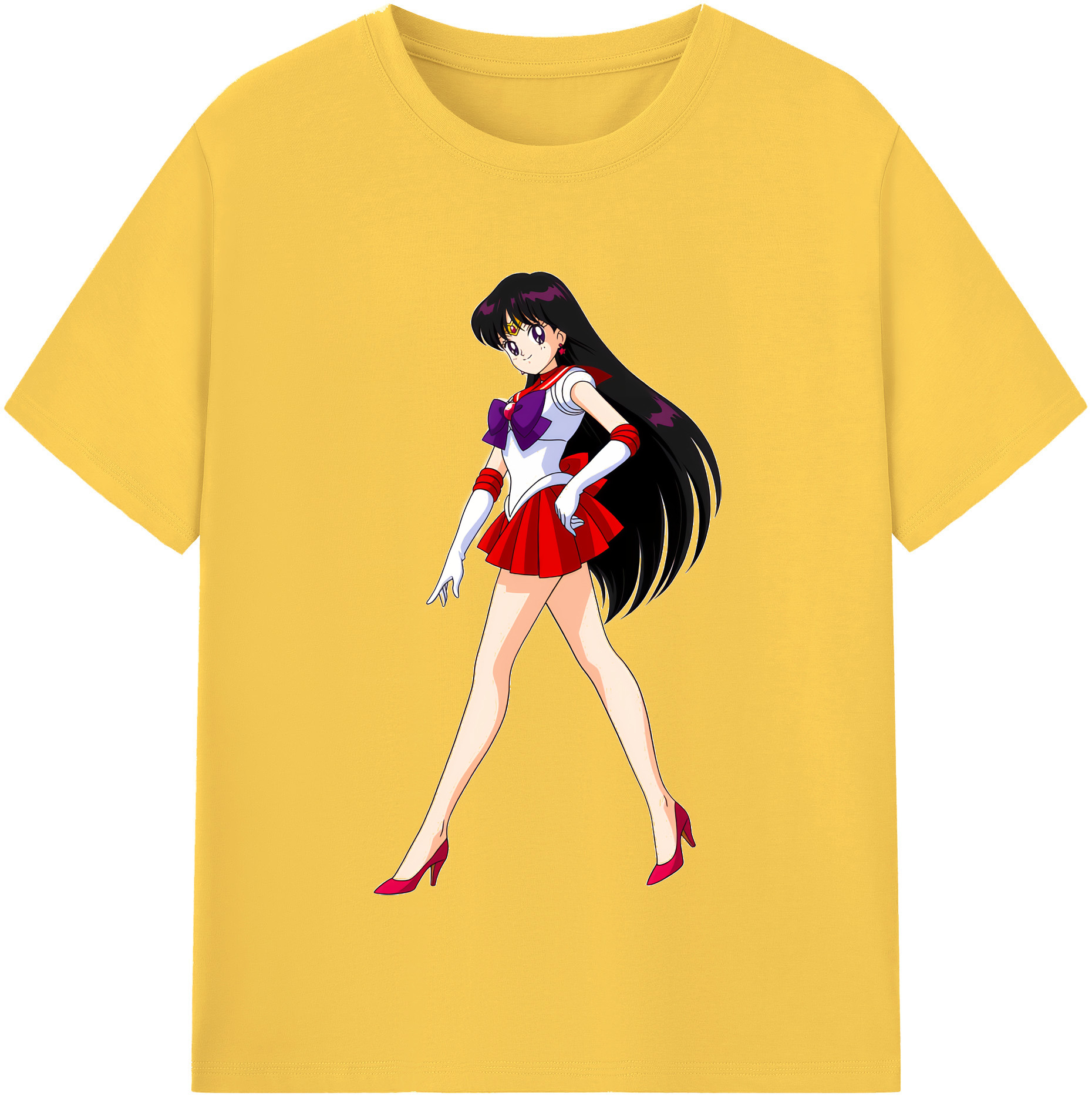 （画像用） 美少女戦士セーラームーン 火野レイ ひの レイ Sailor Moon Hino Rei （セーラーマーズ,Sailor Mars） 綿100％半袖Tシャツ（フロントプリント）