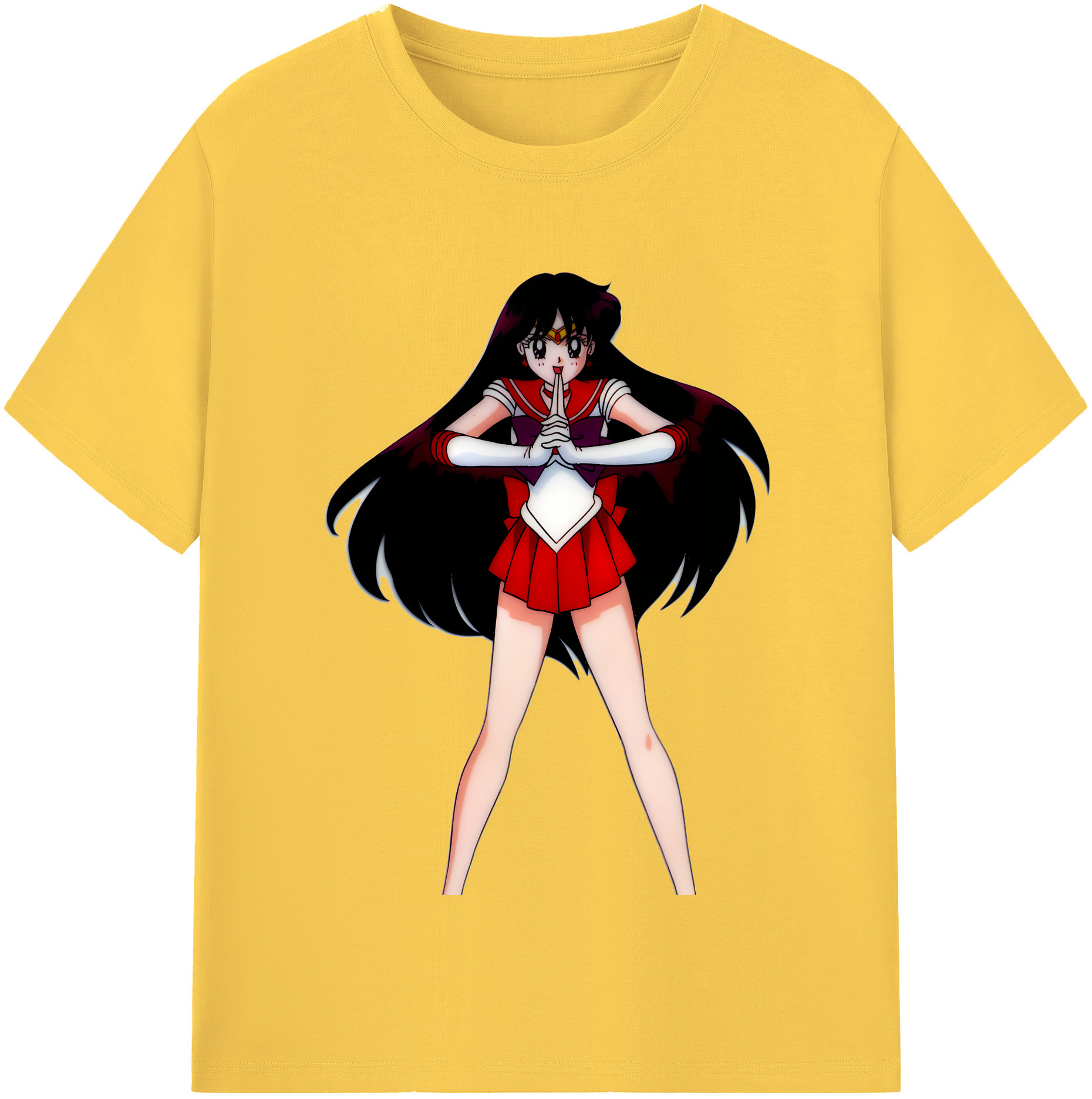 （画像用） 美少女戦士セーラームーン 火野レイ ひの レイ Sailor Moon Hino Rei （セーラーマーズ,Sailor Mars） 綿100％半袖Tシャツ（フロントプリント）