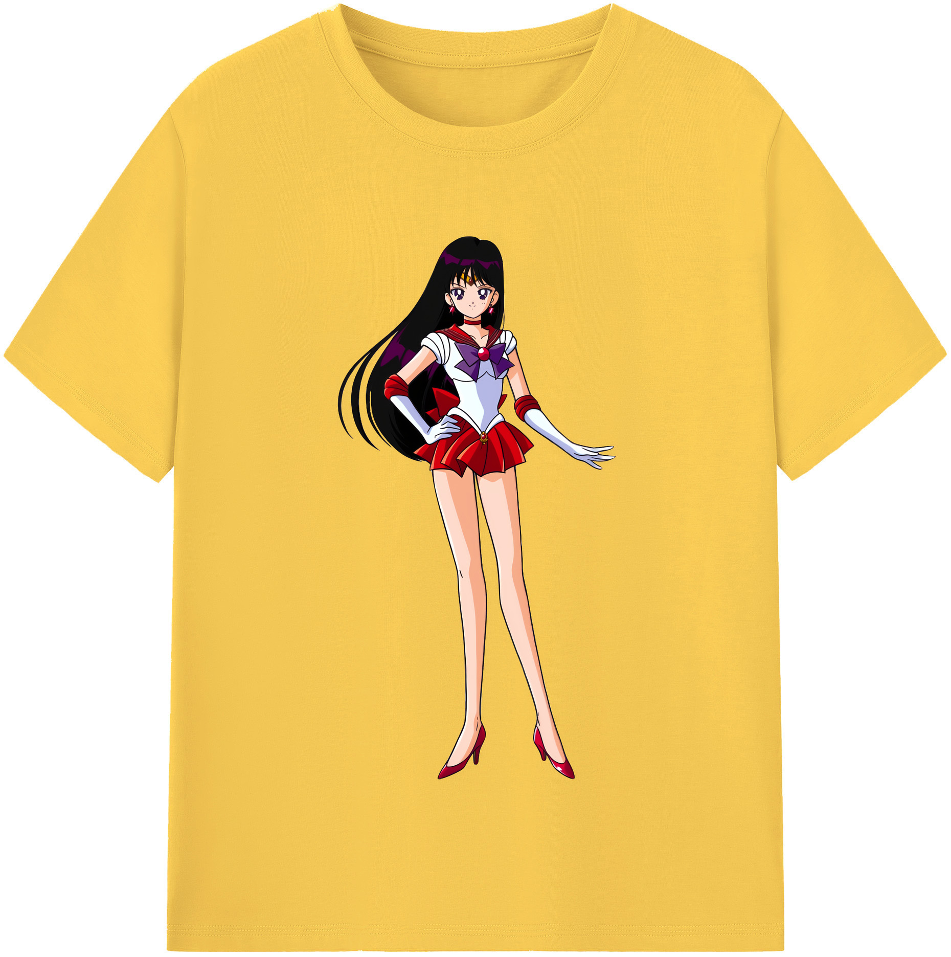 （画像用） 美少女戦士セーラームーン 火野レイ ひの レイ Sailor Moon Hino Rei （セーラーマーズ,Sailor Mars） 綿100％半袖Tシャツ（フロントプリント）